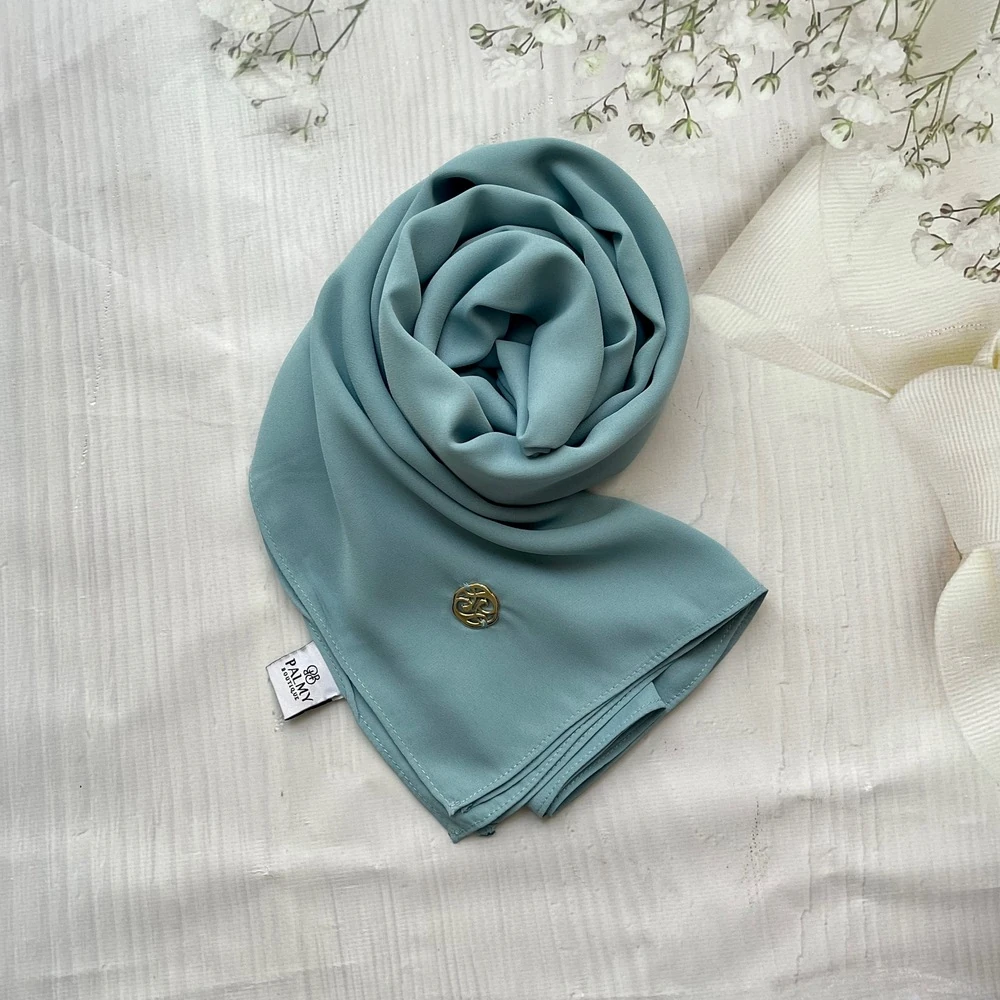 FAHZA Mint Yeşili Krep Şifon Şal image