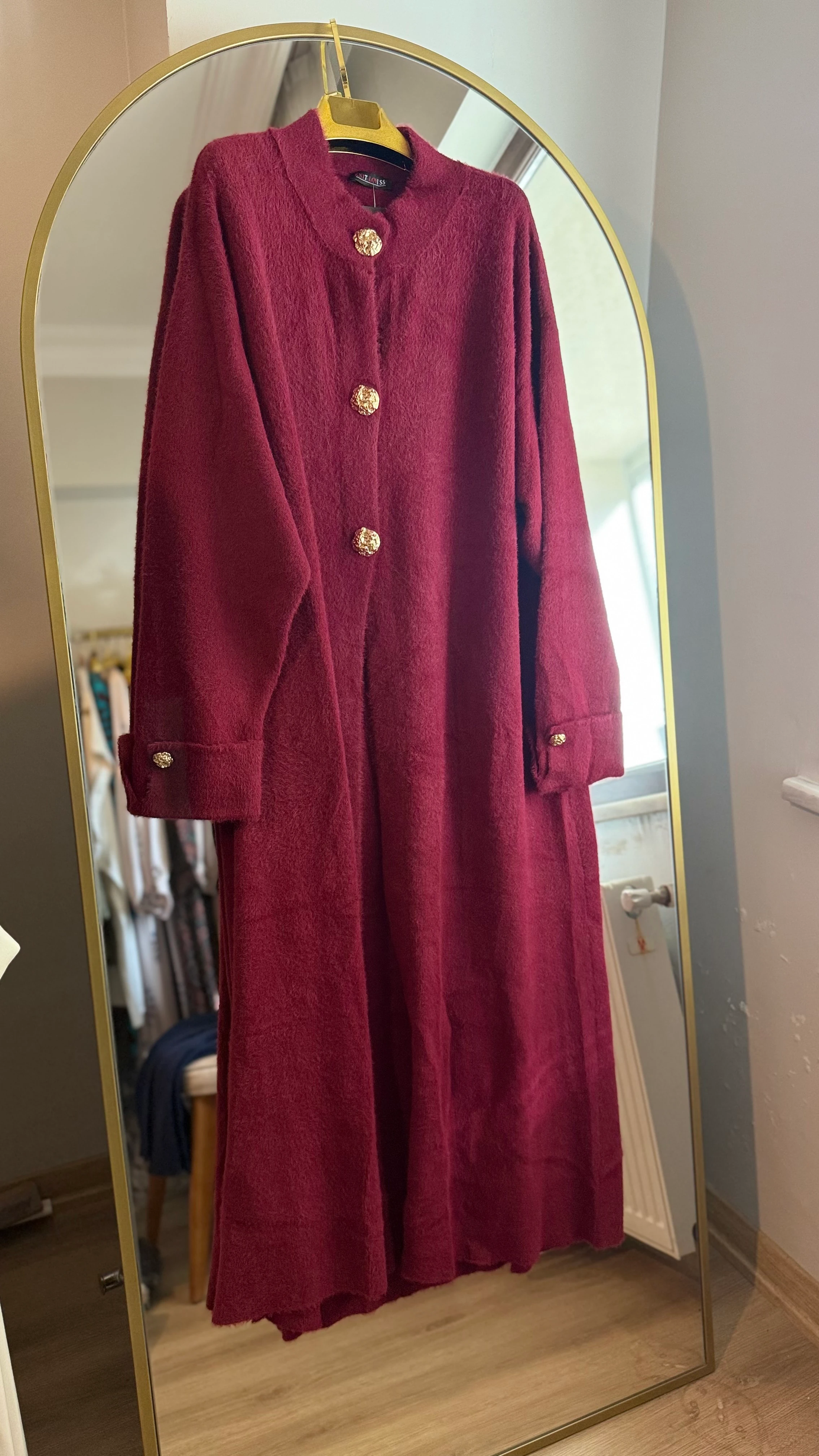 FAHZA Bordo Kaşmir Uzun Hırka