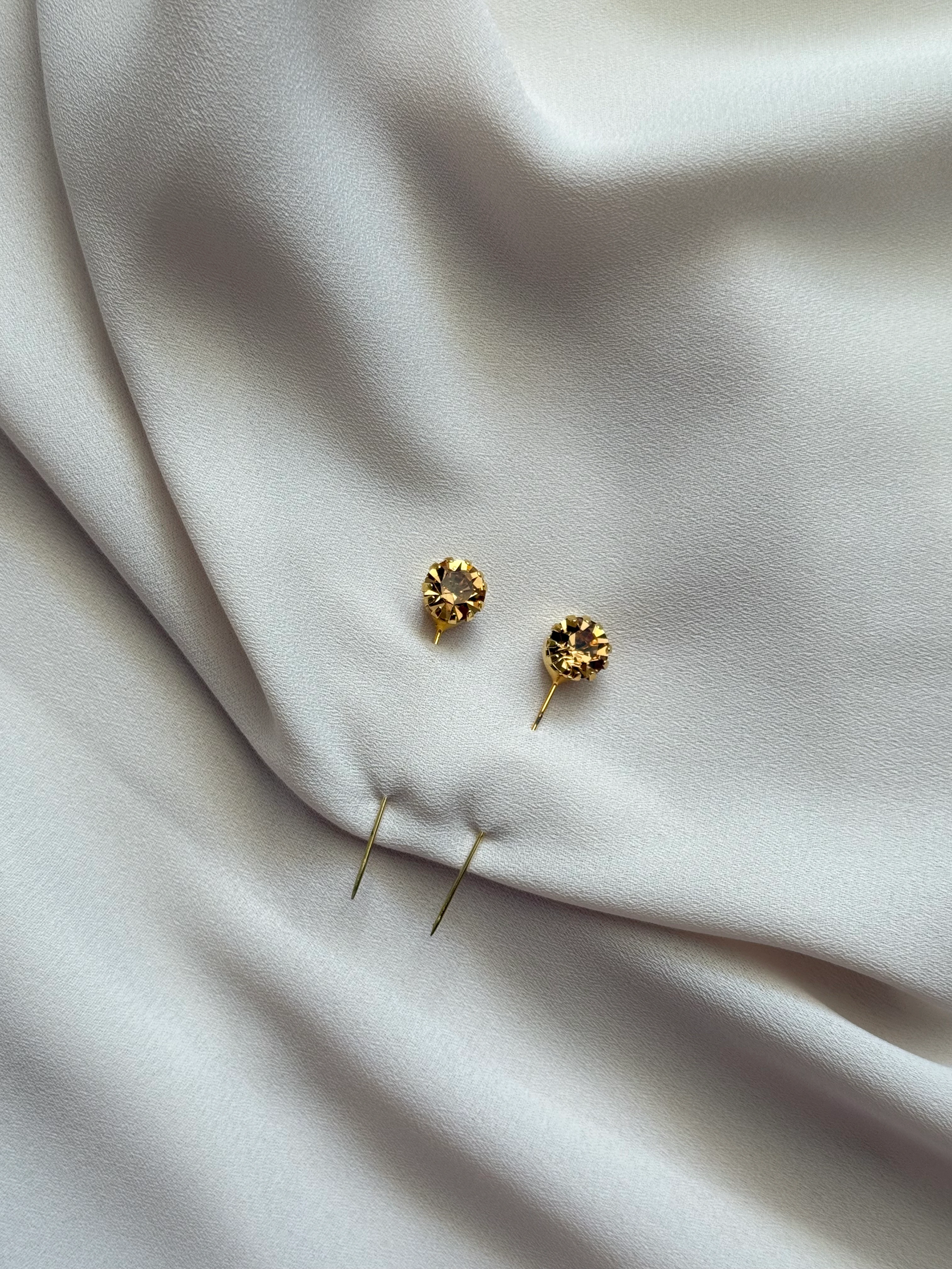 Kehribar Rengi Taşlı İkili İğne image