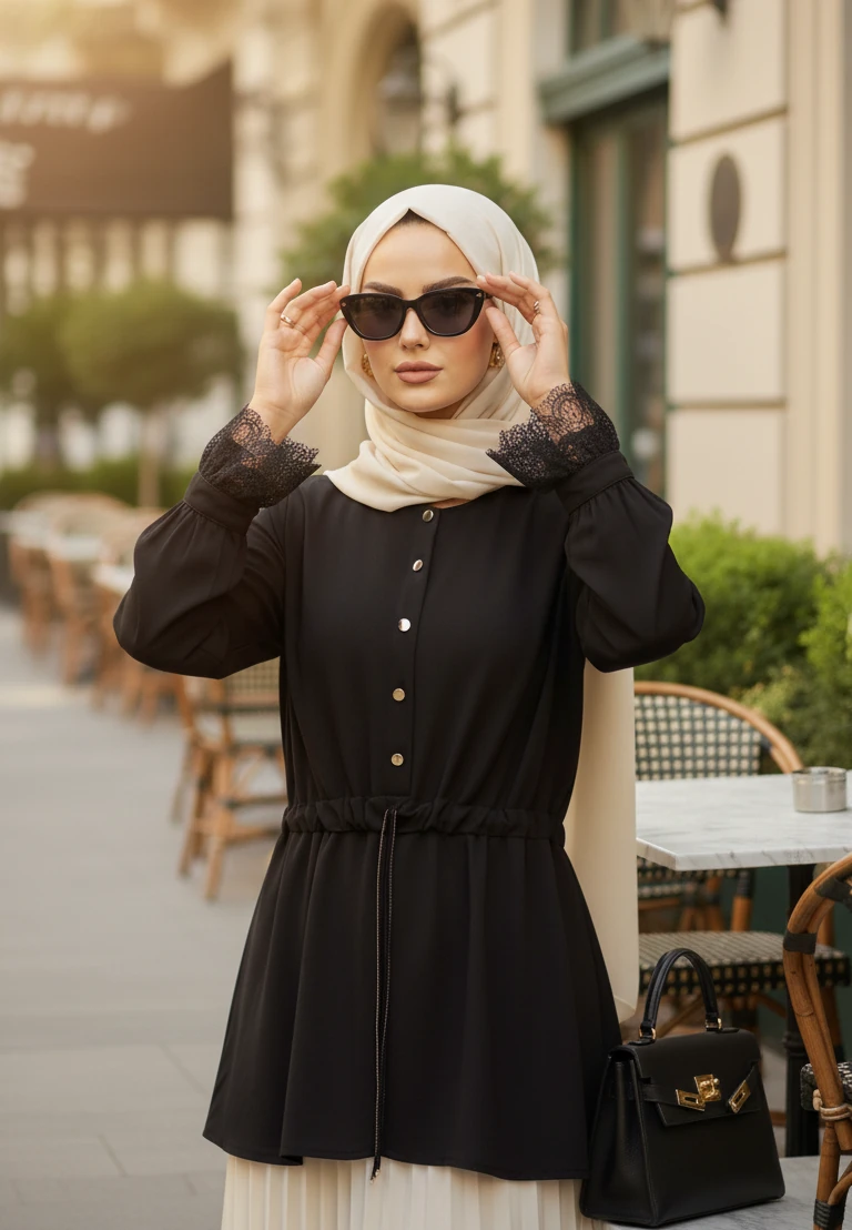 FAHZA- Siyah Vera Gömlek  image