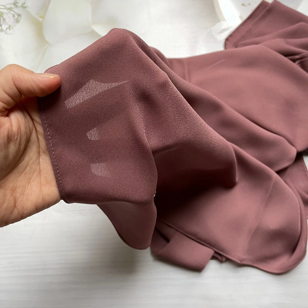 Fahza- Dustyrose Color Crepe-Chiffon Scarf