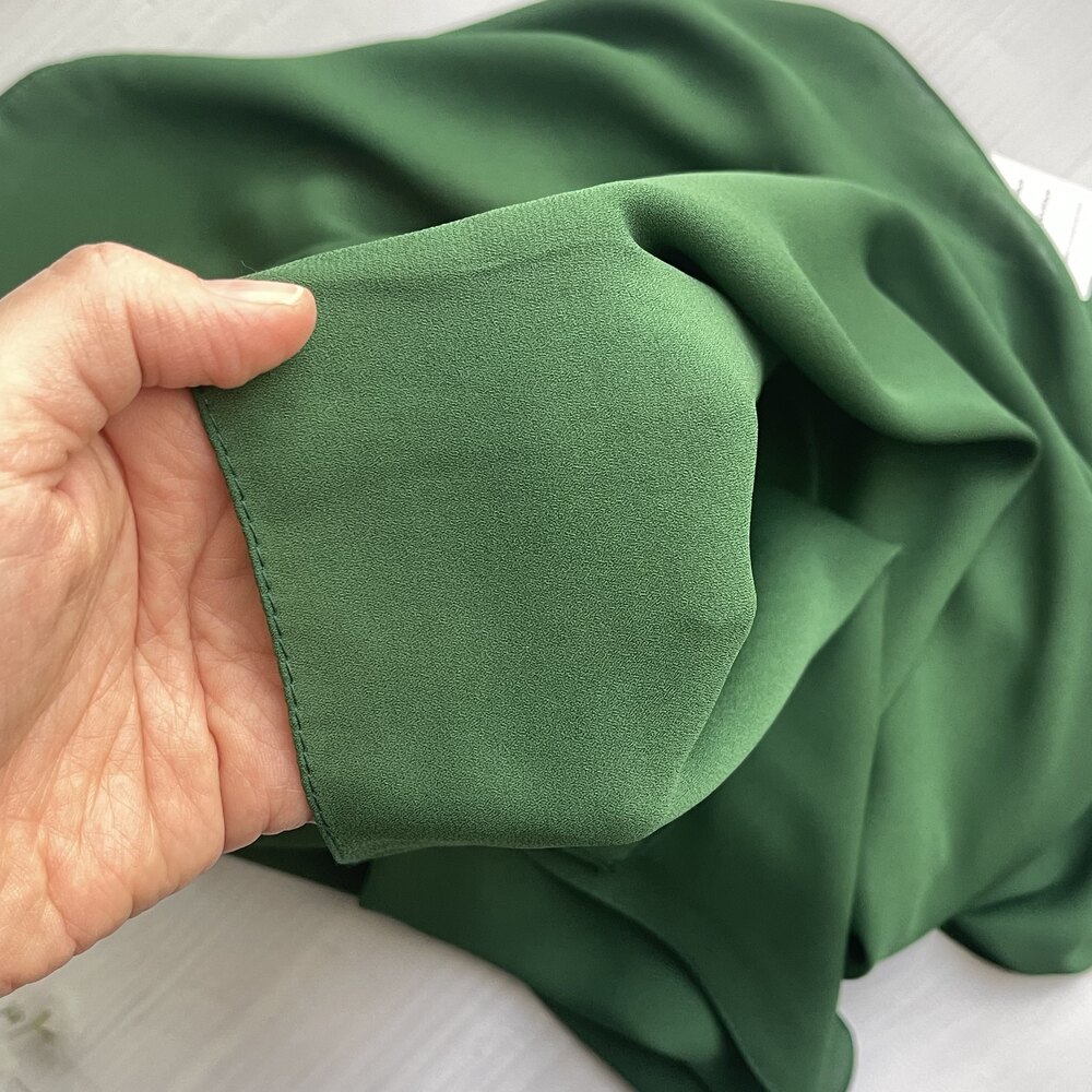 Fahza- Emerald Crepe-Chiffon Scarf
