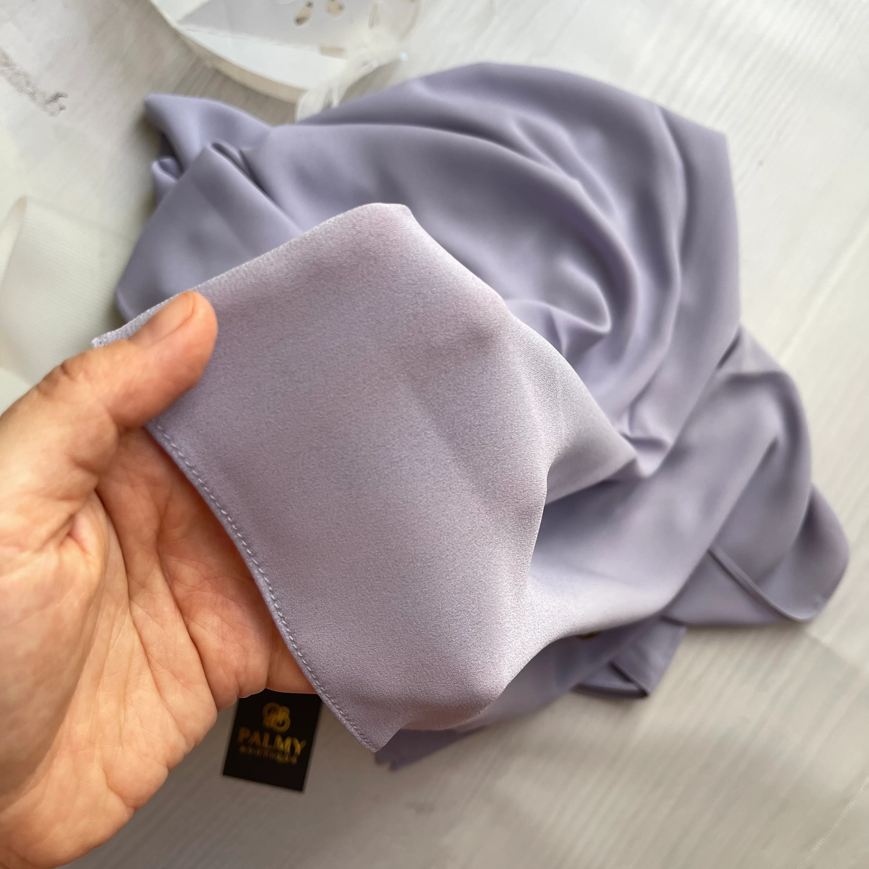 FAHZA- Lavender Crepe-Chiffon Scarf