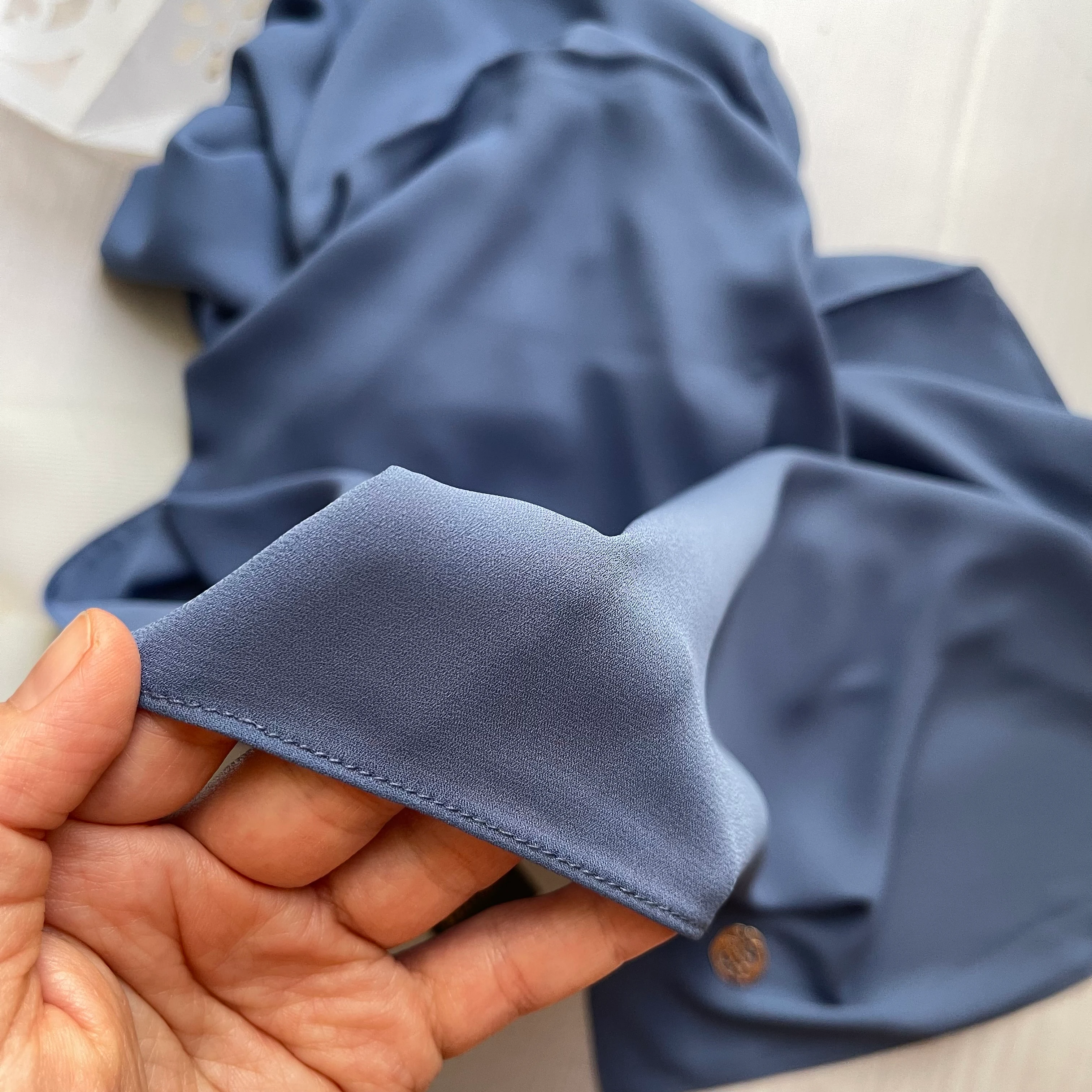 FAHZA İndigo Krep Şifon Kare Eşarp