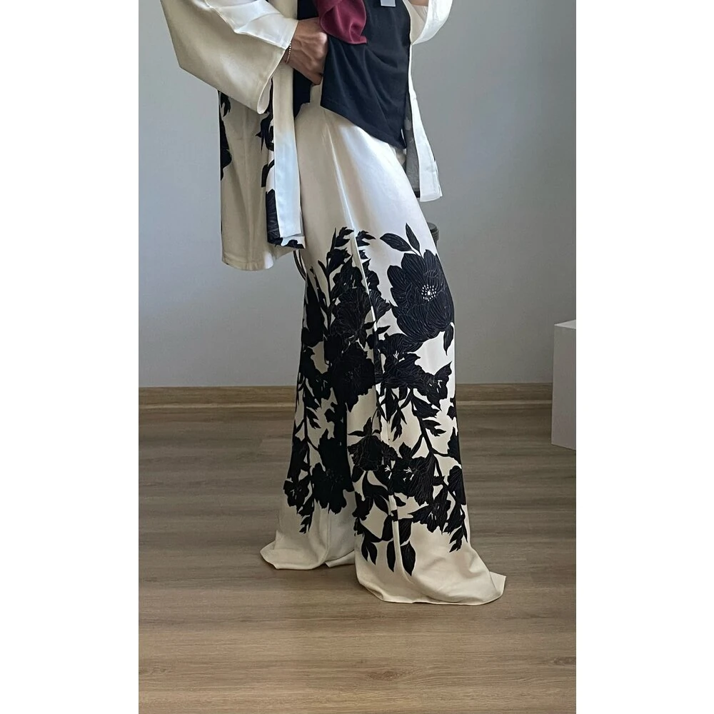 Pamuk Kumaş Su Desen Pantolon