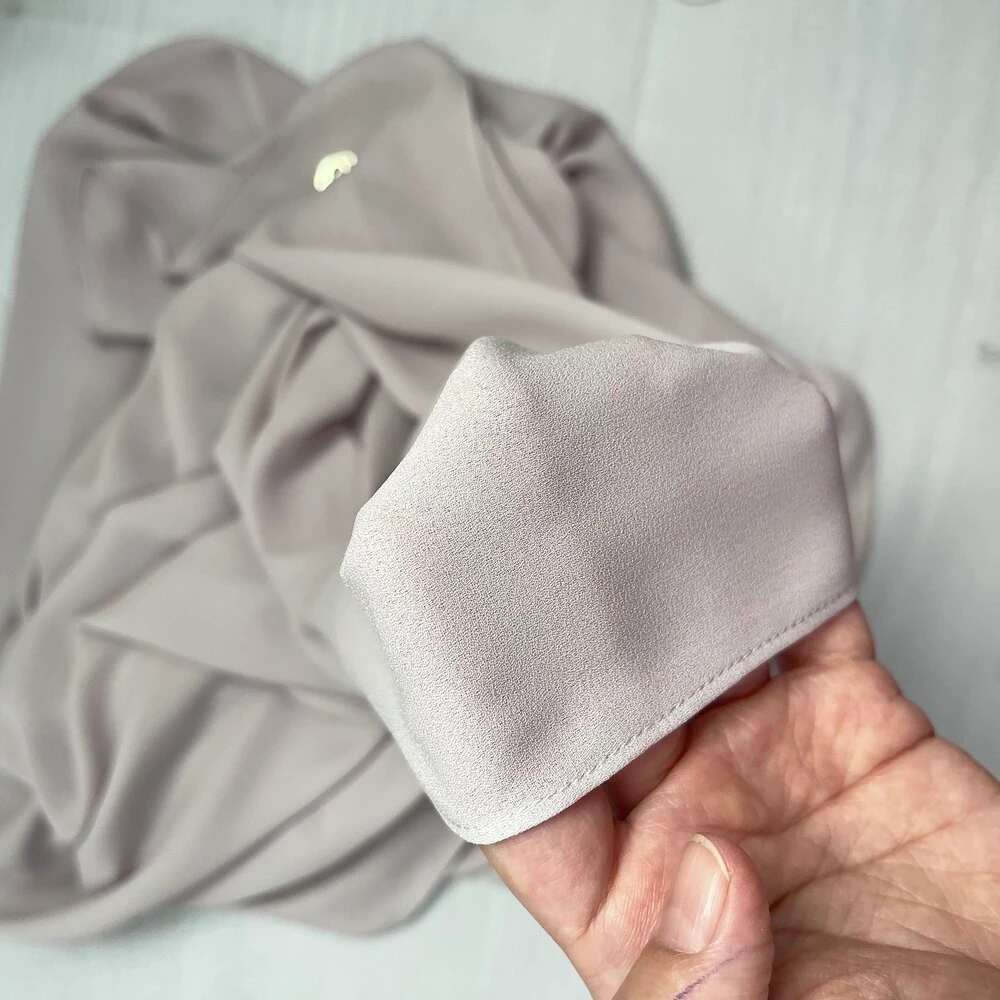 FAHZA-Stone Color Crepe-Shiffon Scarf