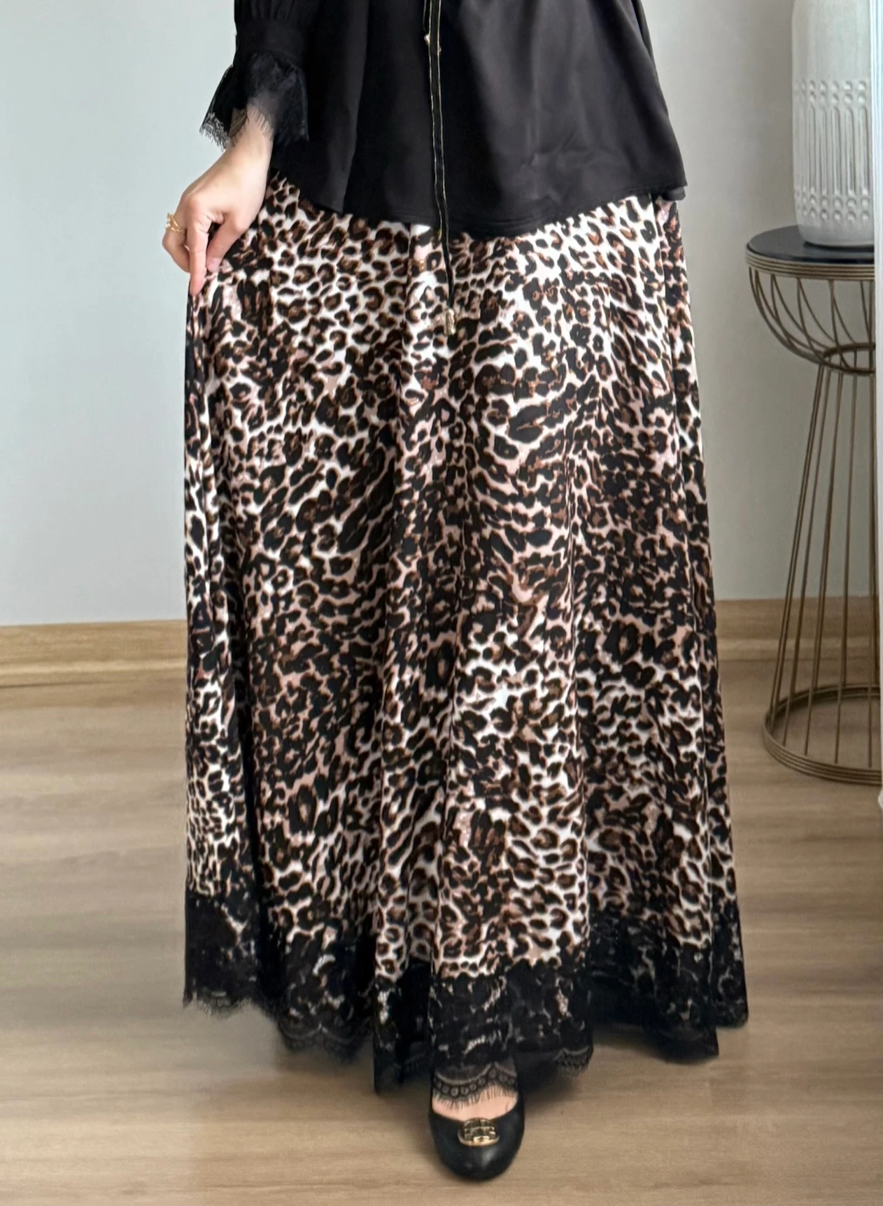 FAHZA- Leopar Dantelli Etek image