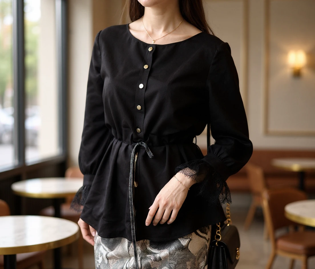 FAHZA- Siyah Vera Gömlek 