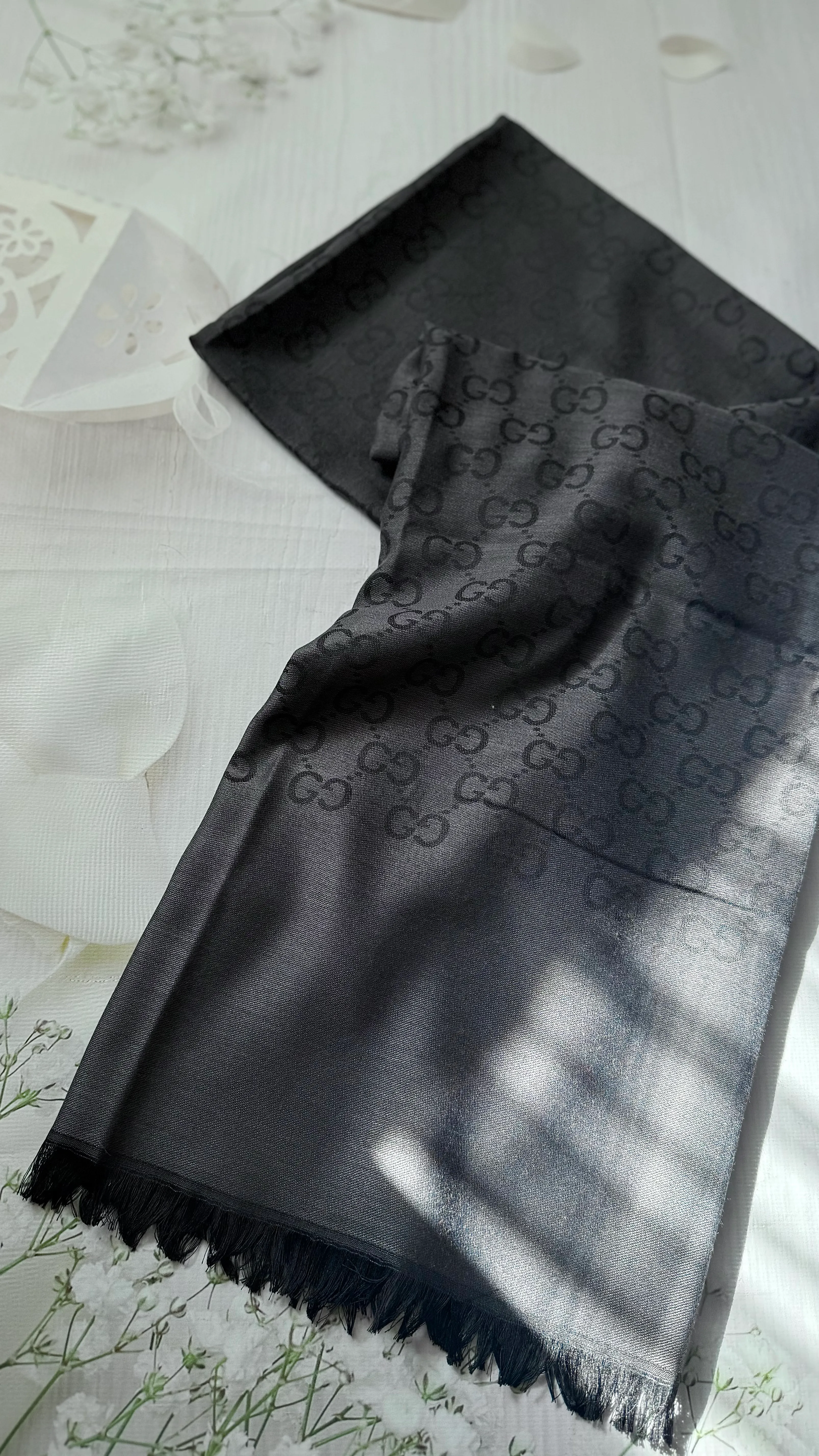 Koyu Füme Yün-Pamuk Şal