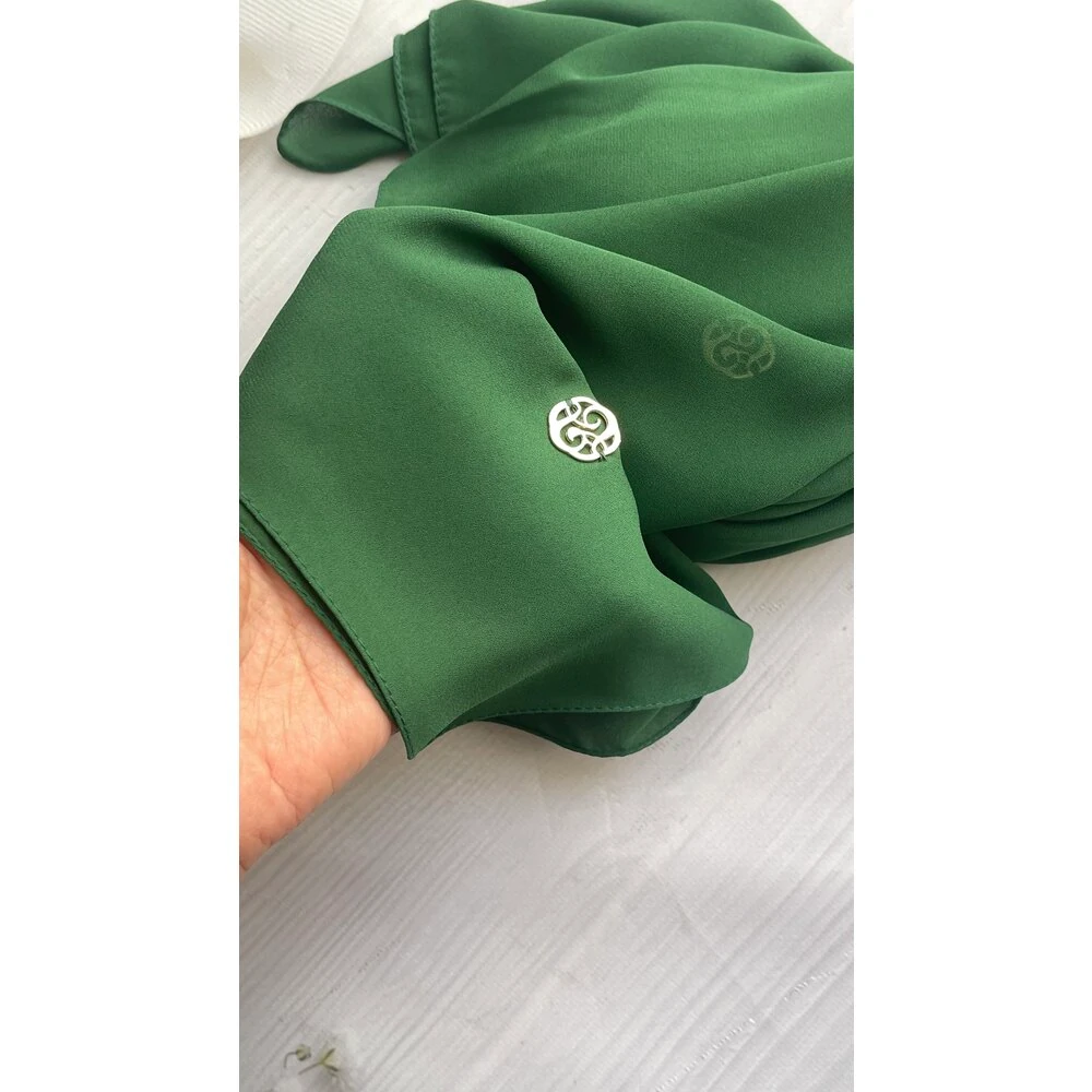 Fahza- Emerald Crepe-Chiffon Scarf