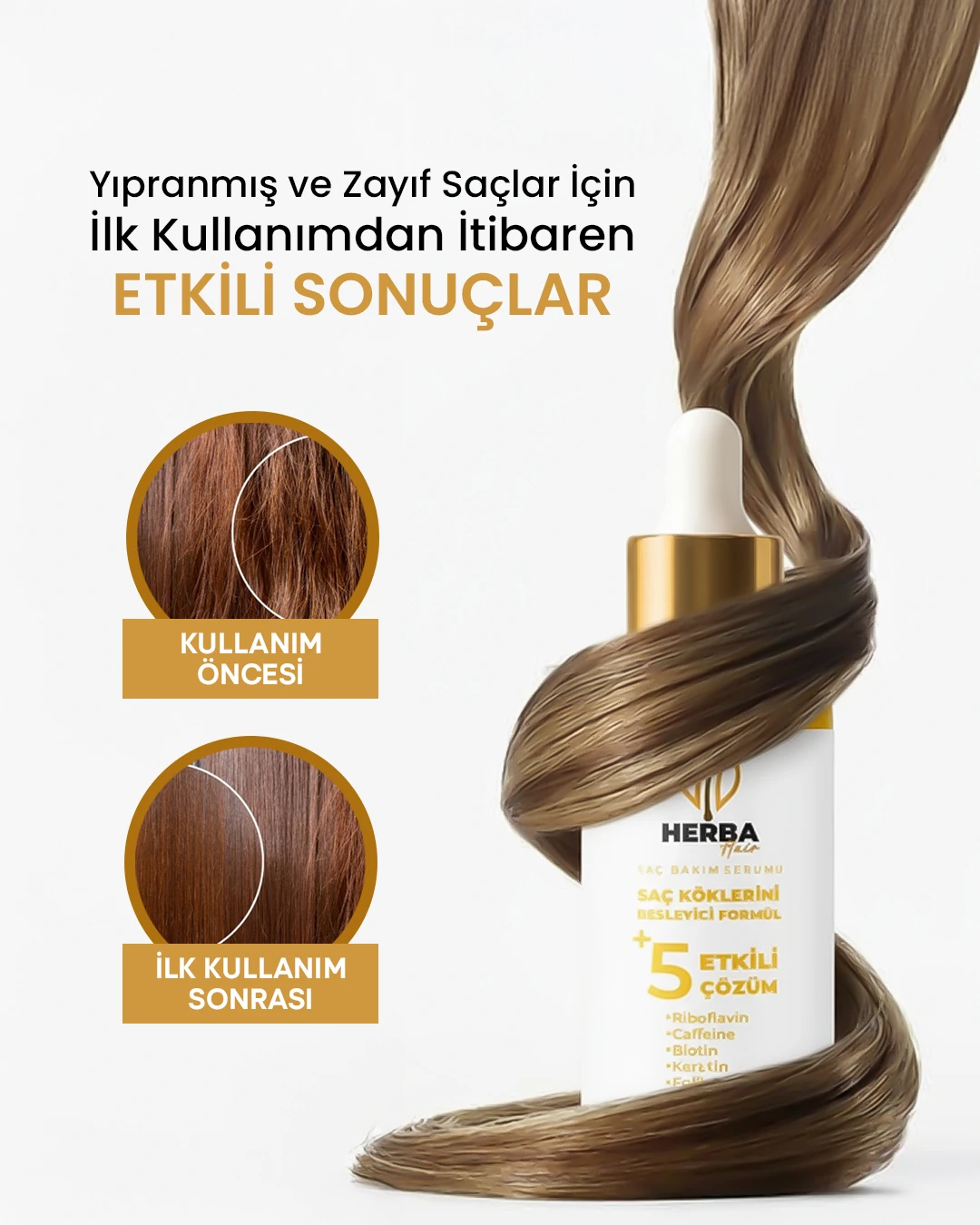 Herba Hair 2.li Set Şampuan -5 Aktif Saç Bakımı Yağı Yanmış Yıpranmış Saçlar İçin