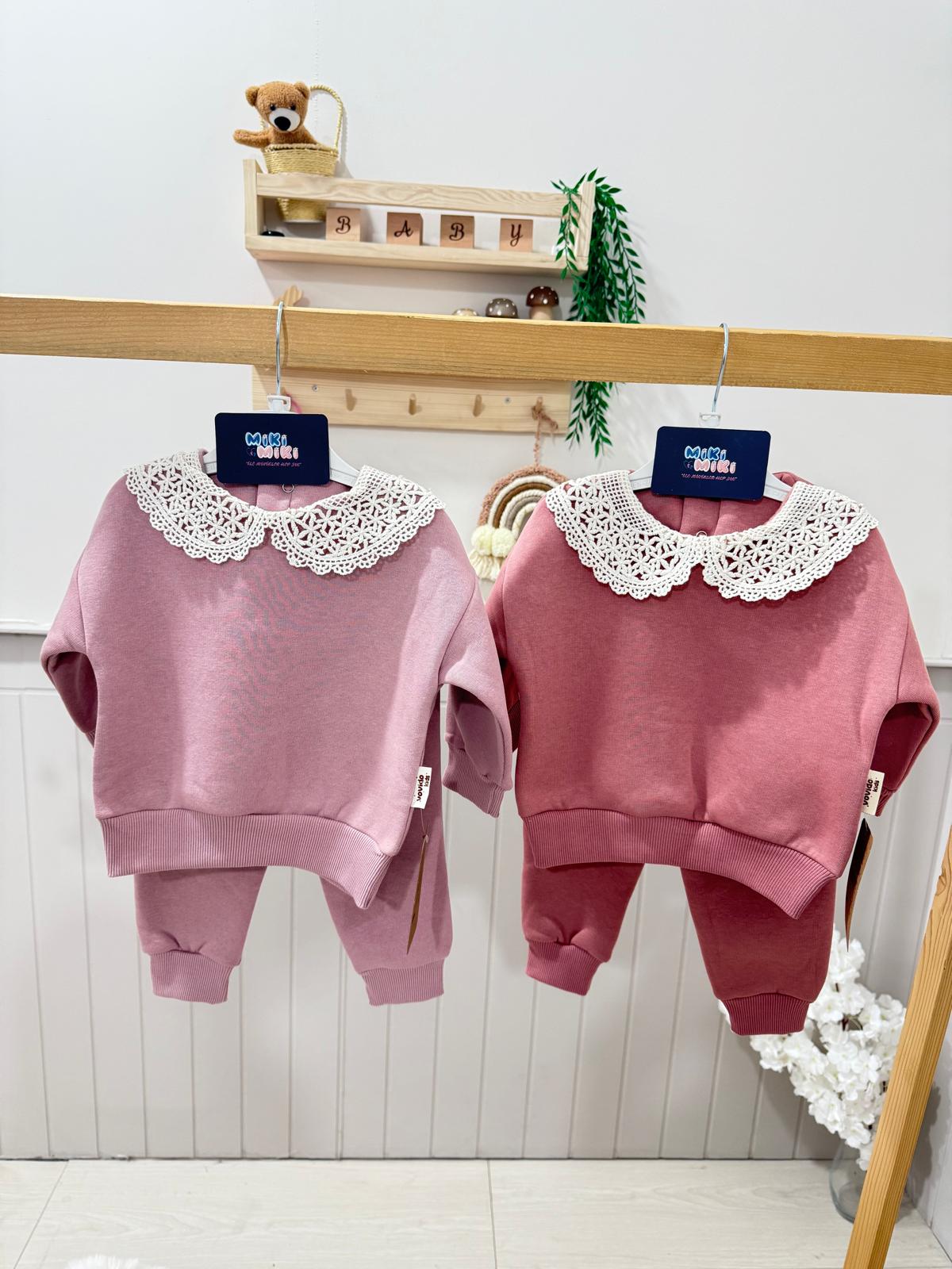 %100 Pamuk İçi Şardonlu Bebe Yaka Romantik Pinterest Kız Takım