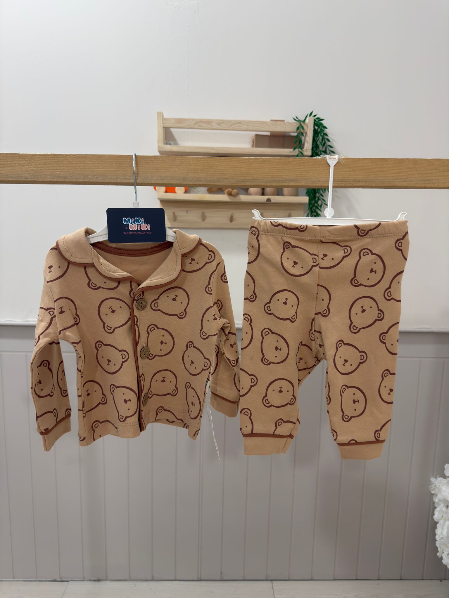 %100 Pamuklu Unisex Ayıcıklı Pijama 