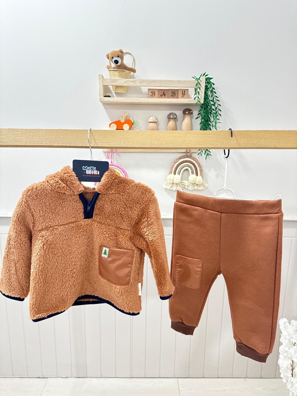 %100 Pamuk Üstü Welsoft Altı Şardonlu Unisex Kışlık Takım 