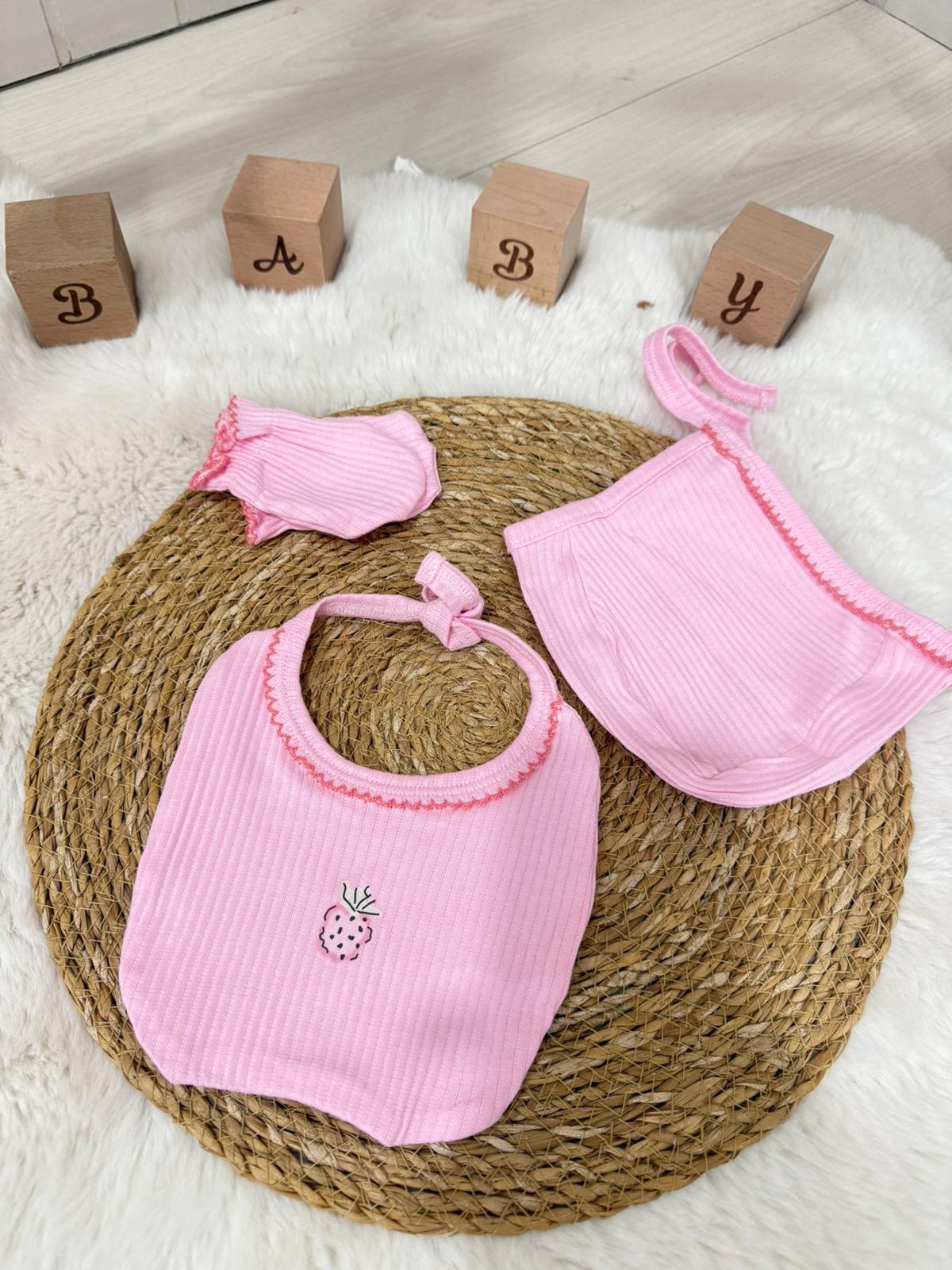 %Pamuk Böğürtlen Desenli 5 Li Hastane Çıkısı