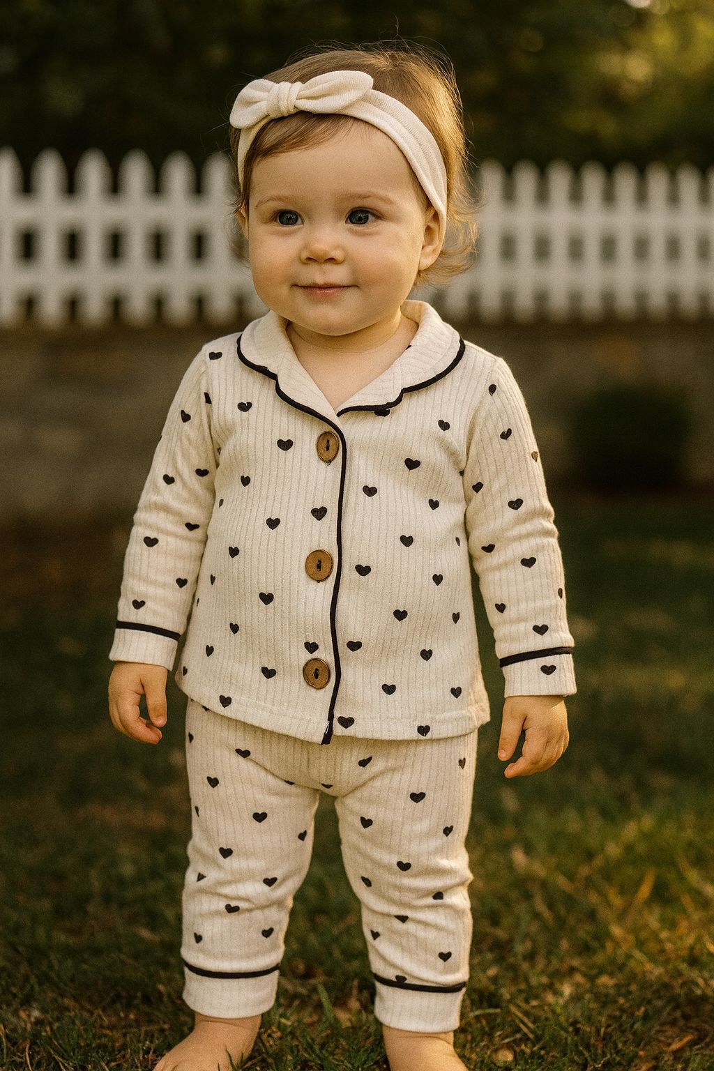 Kalpli Düğmeli %100 Pamuklu Pijama Takımı