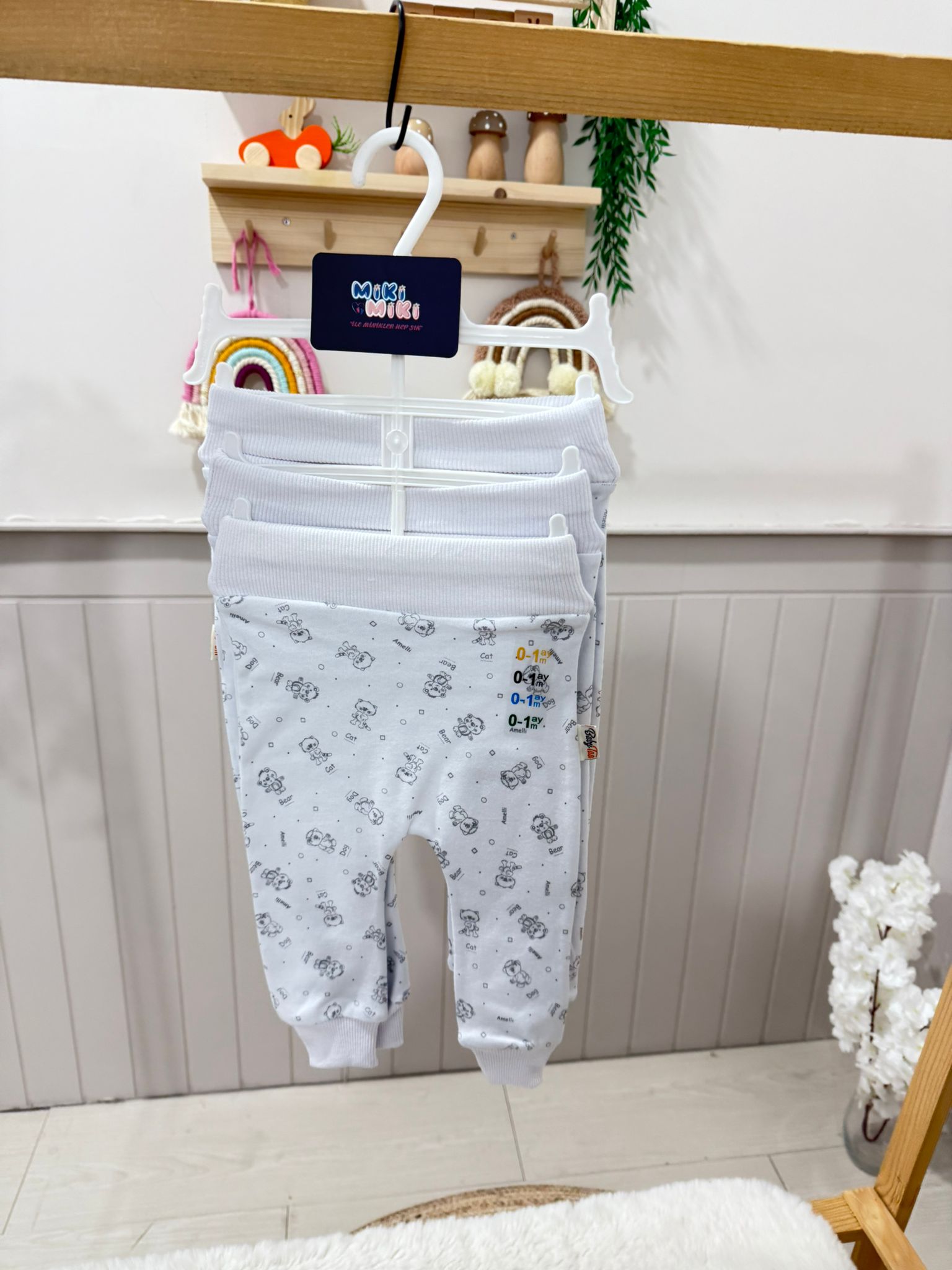 Yenidoğan-3ay-6ay 3'Lü Pijama Altı