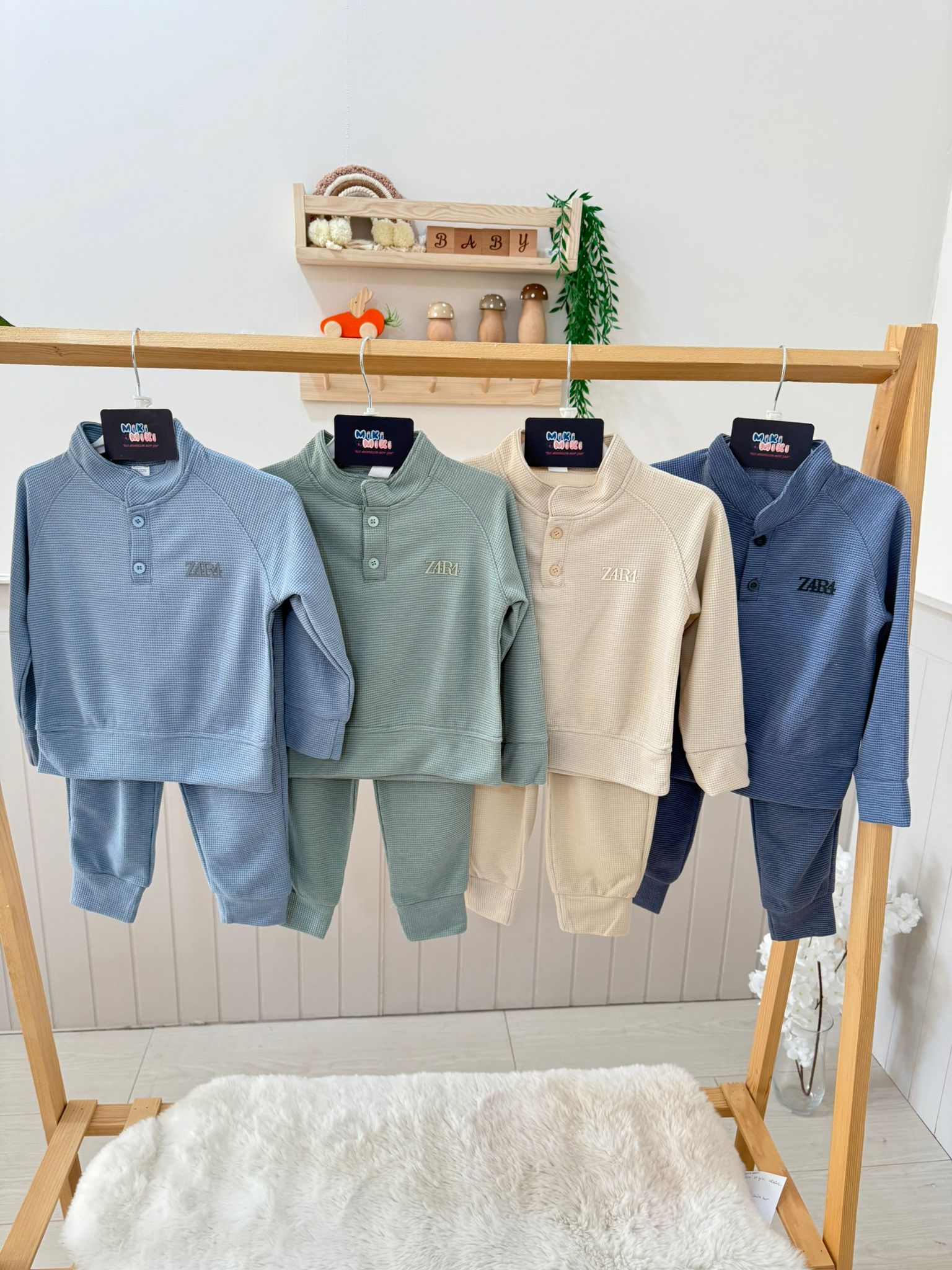 Zara Model Pamuklu Waffle Kumaş İkili Takım