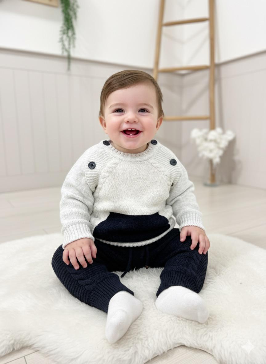 Erkek Bebek Triko İkili Takım 