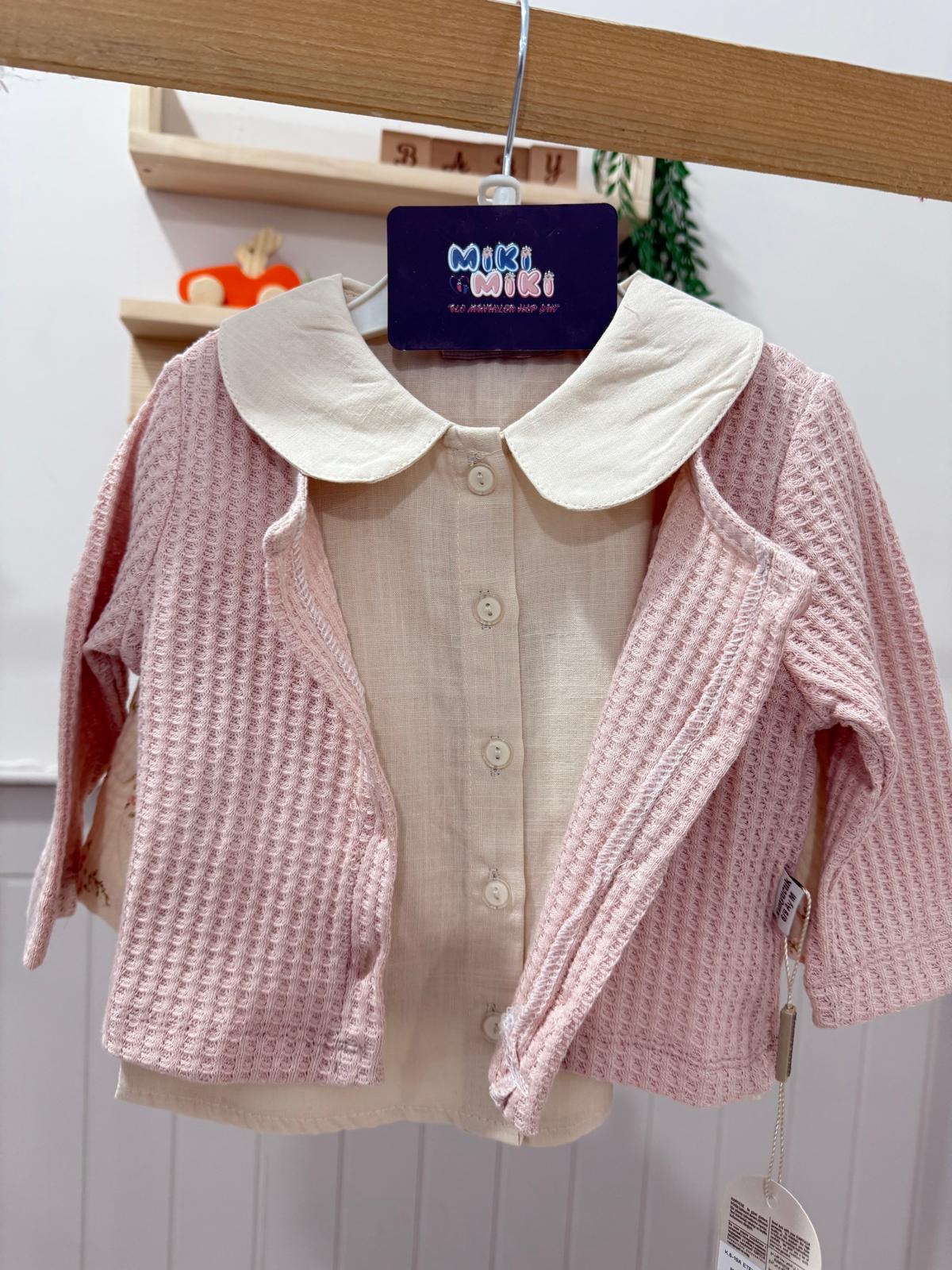 Müslin Kız Bebek 3'Lü Organik Etekli Takım