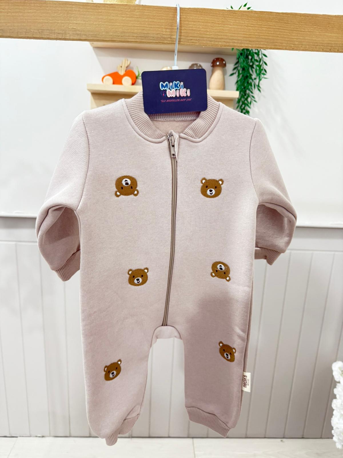 Ayıcıklı Unisex İçi Şardonlu Tulum 