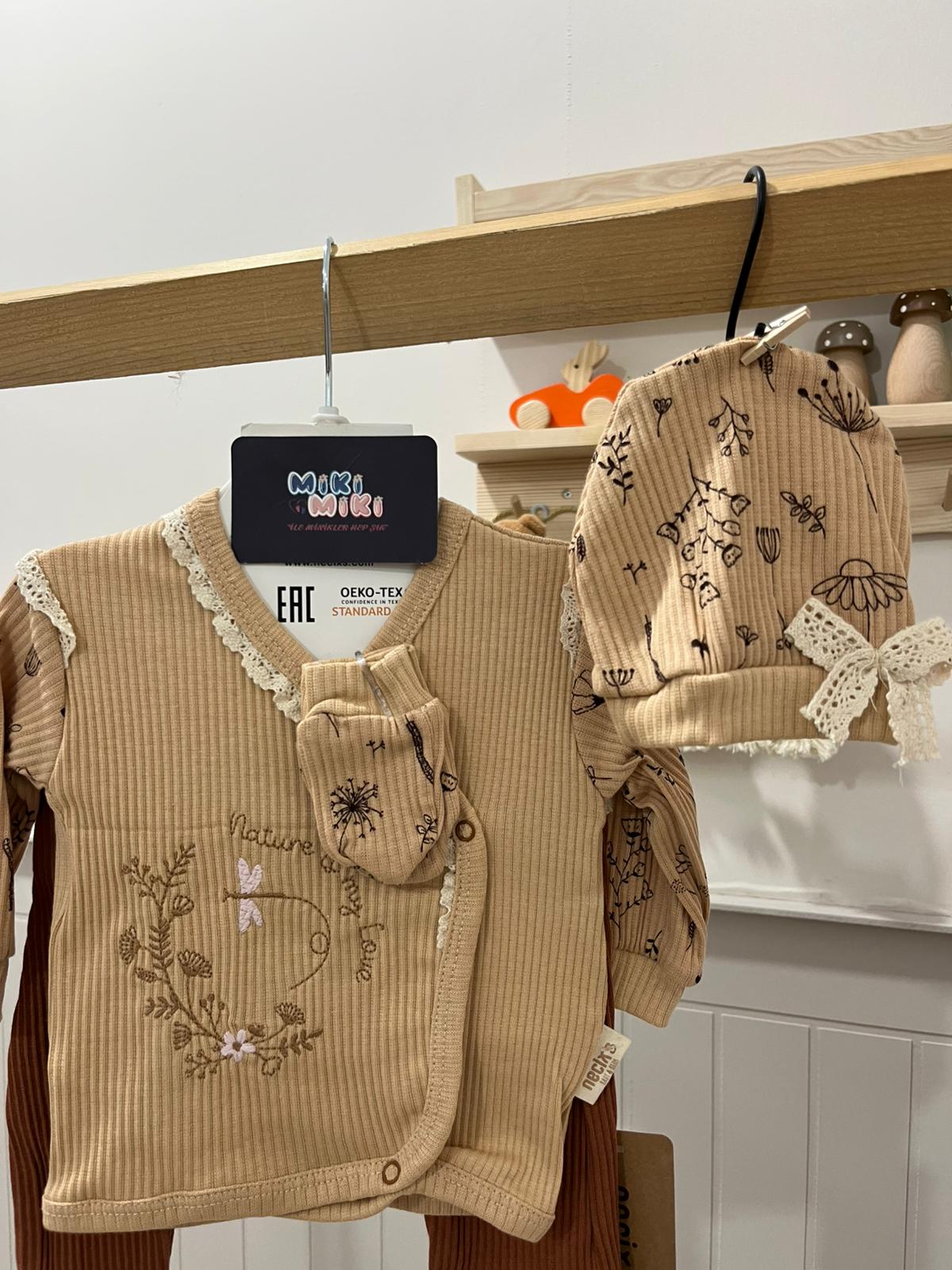 Organik Yusufçuk Nakışlı 5'Li Hastane Çıkışı