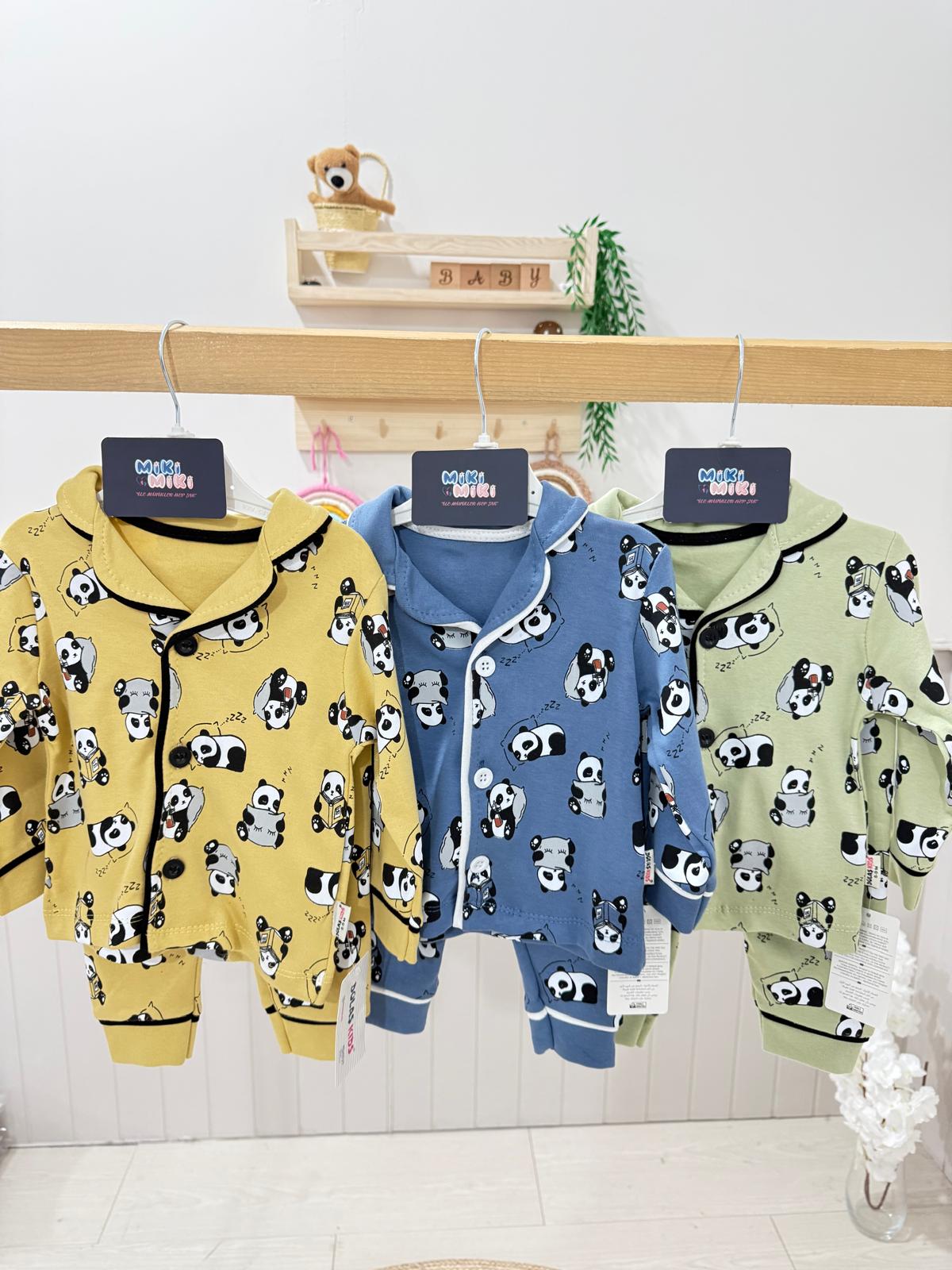 %100 Pamuk Pandalı Unisex Pijama Takımı
