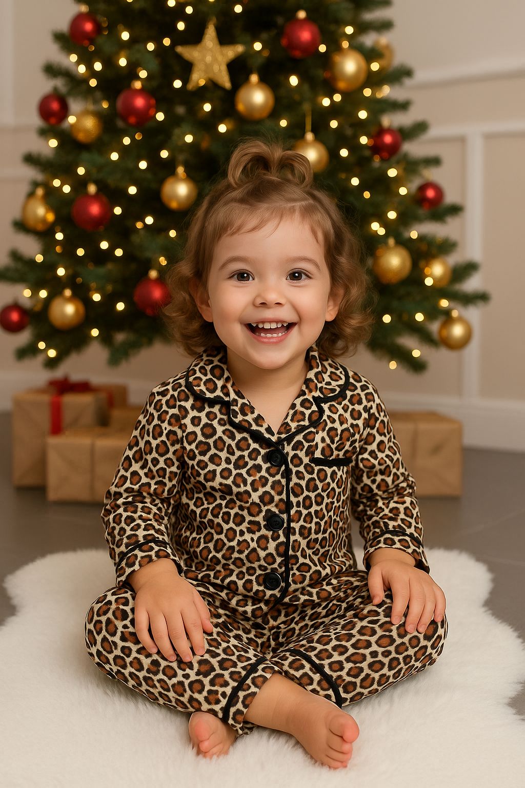 %100 Pamuk Leopar Pijama Takmı 