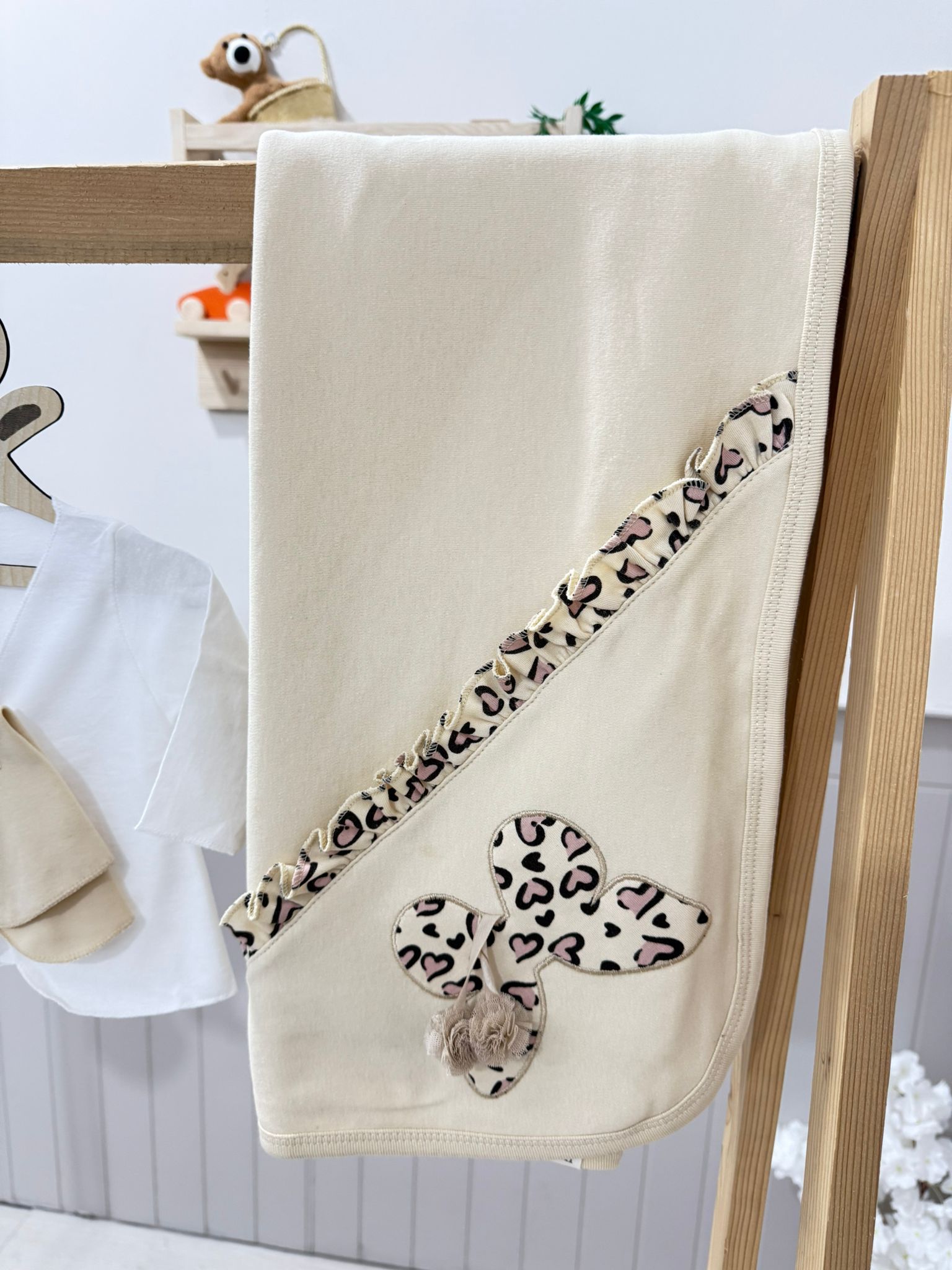 Premium Kalite Organik %100 Pamuk 10’lu Hastane Çıkış Seti Leopar 