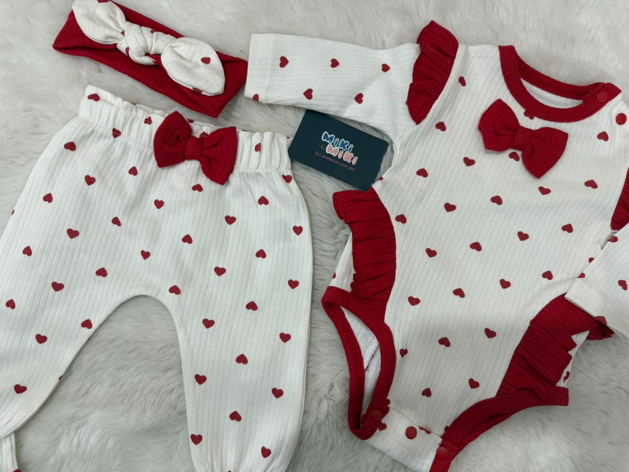 %100 Pamuk Kalpli Bandanalı Zıbın Takım