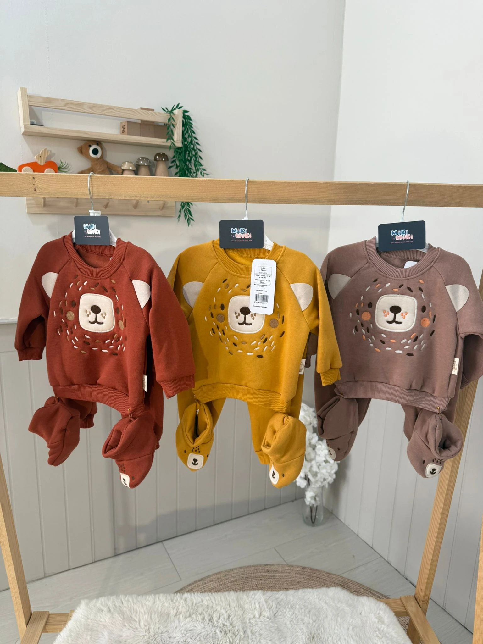 %100 Pamuk İçi Çift Şardonlu Panduflu Unisex 3’lü Takım 