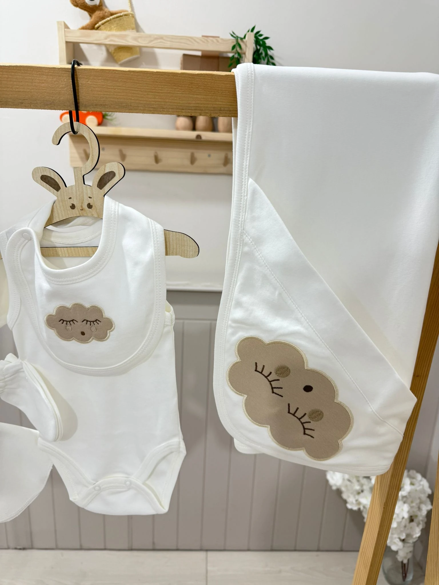 Premiumum Kalite %100 Pamuk Organik 10’lu Hastane Çıkışı Bulutlu 