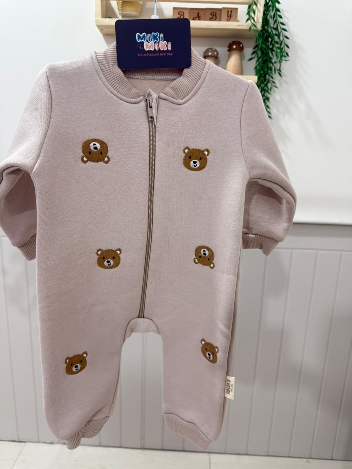 Ayıcıklı Unisex İçi Şardonlu Tulum 