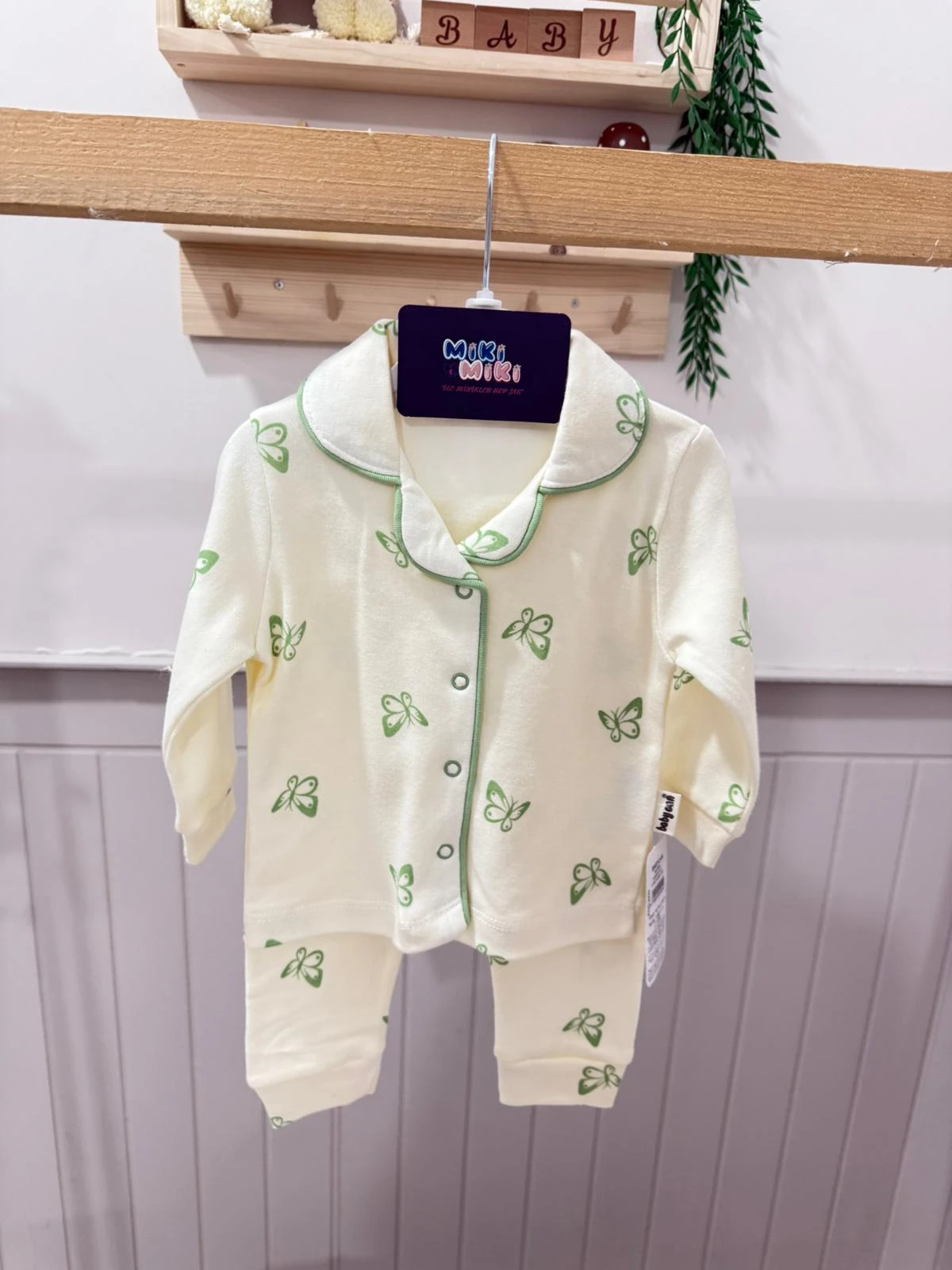 %100 Pamuk Kelebek Desenli Pinterest Pijaması