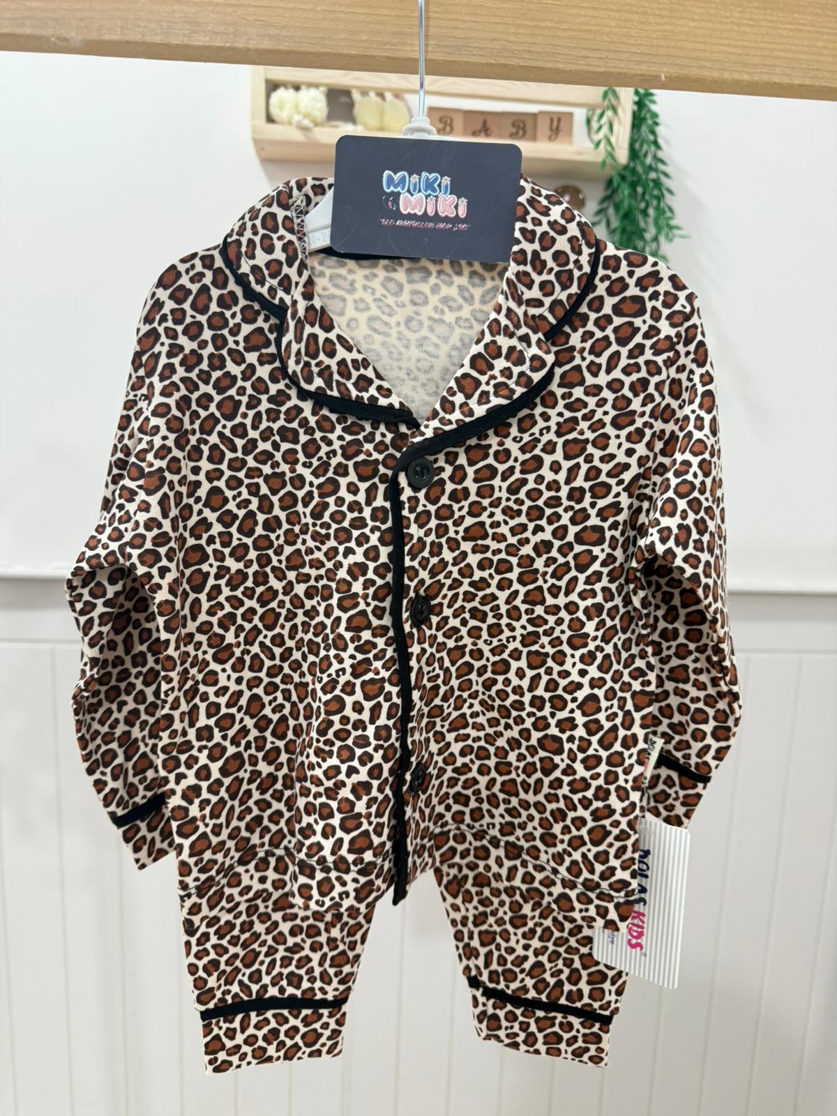 %100 Pamuk Leopar Pijama Takmı 