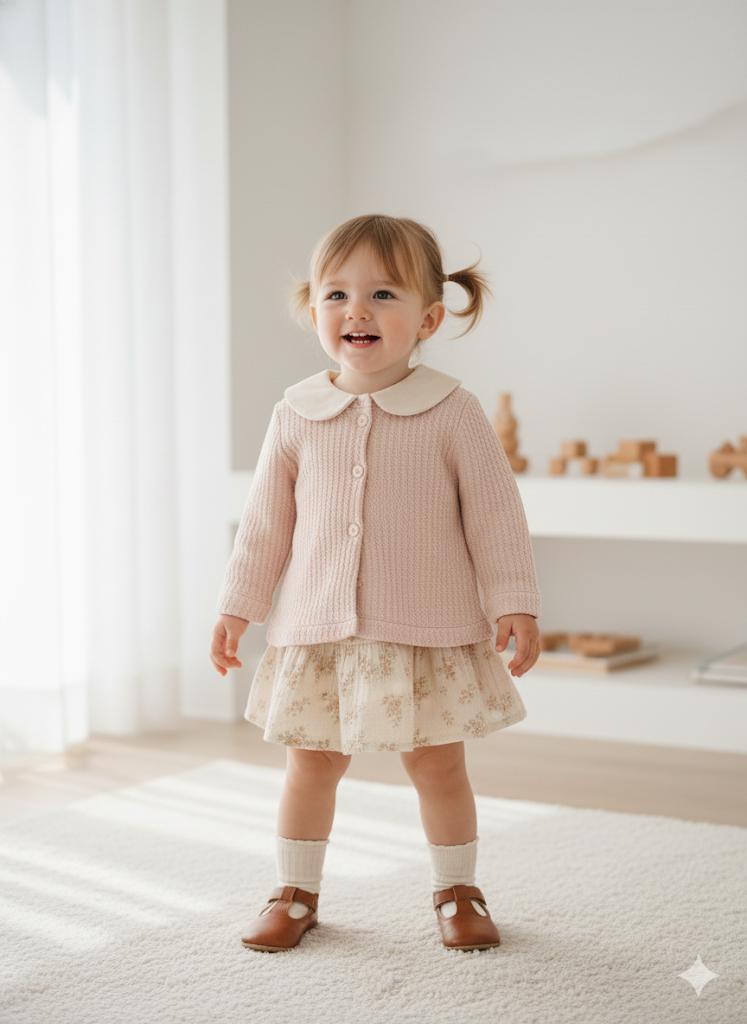 Müslin Kız Bebek 3'Lü Organik Etekli Takım