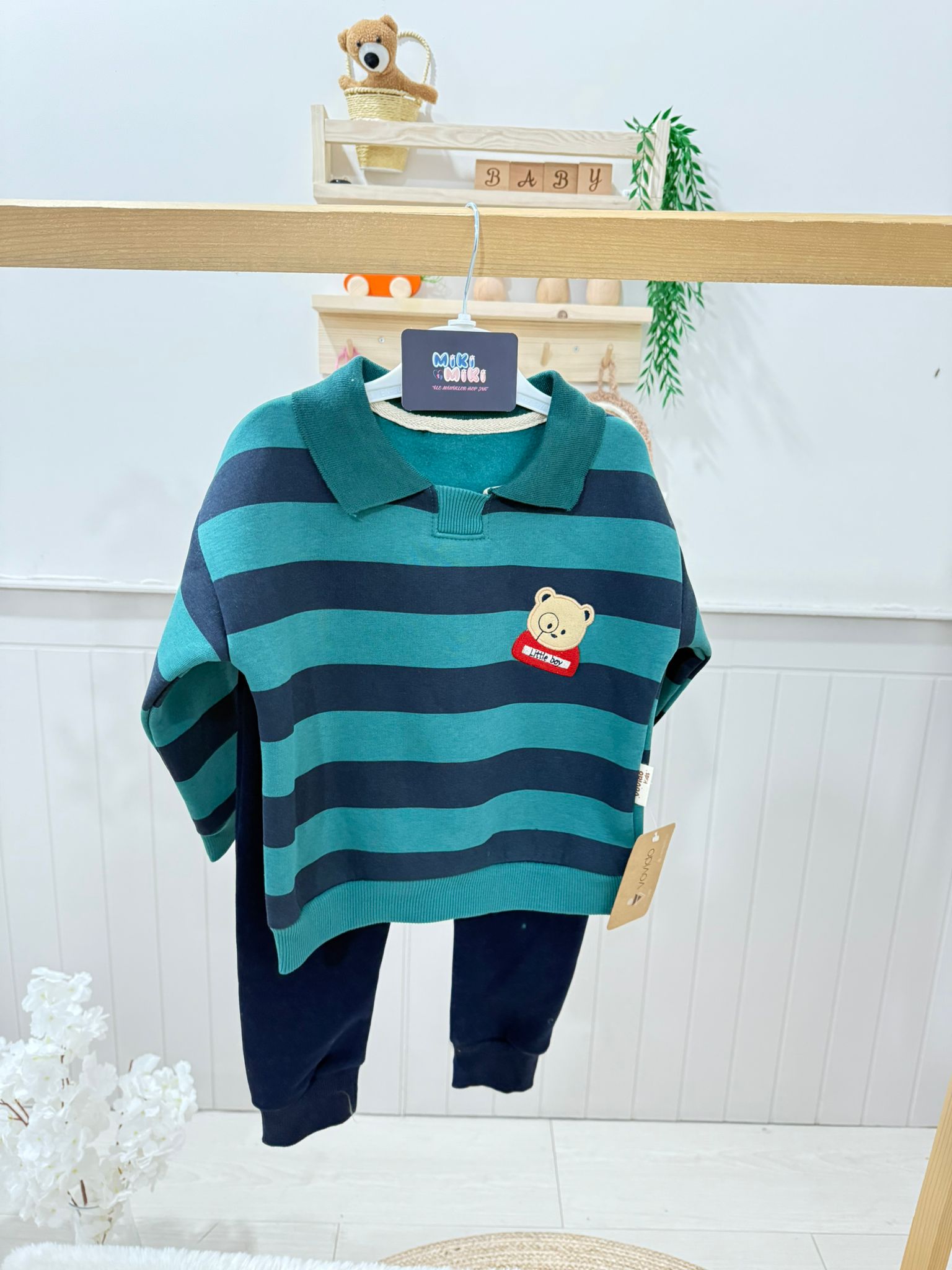 %100 Pamuk Premium Kalite Çift Şardonlu Polo Yaka Erkek Kışlık Takım