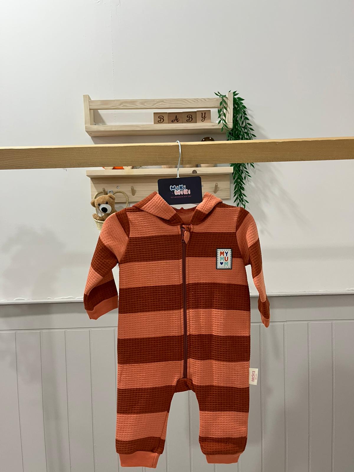 %100 Pamuk Kapişonlu Erkek Tulum 