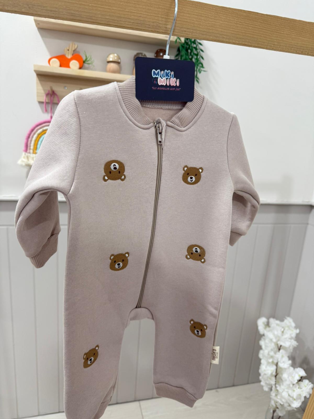Ayıcıklı Unisex İçi Şardonlu Tulum 