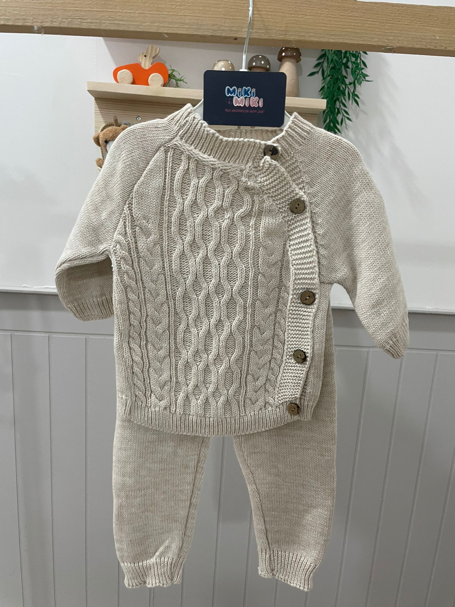 Yandan Düğmeli Triko Takım