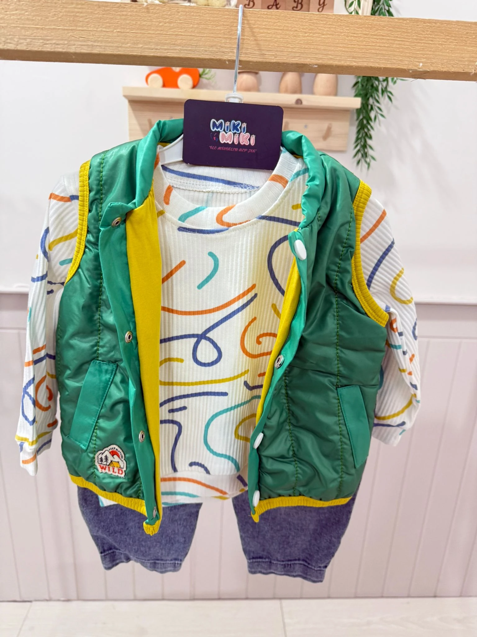 Mom Jean Kot Pantalonlu 3'Lü Set 