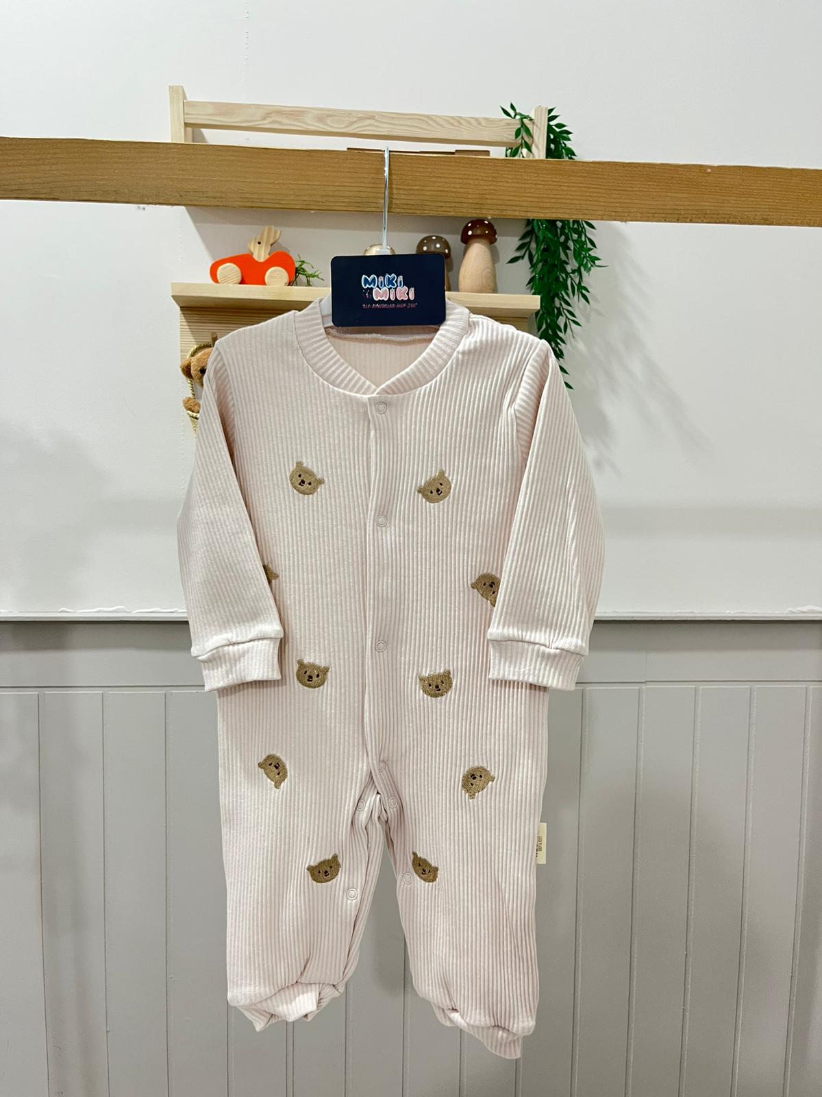 %100 Pamuk Ayıcıklı Fitilli Tulum