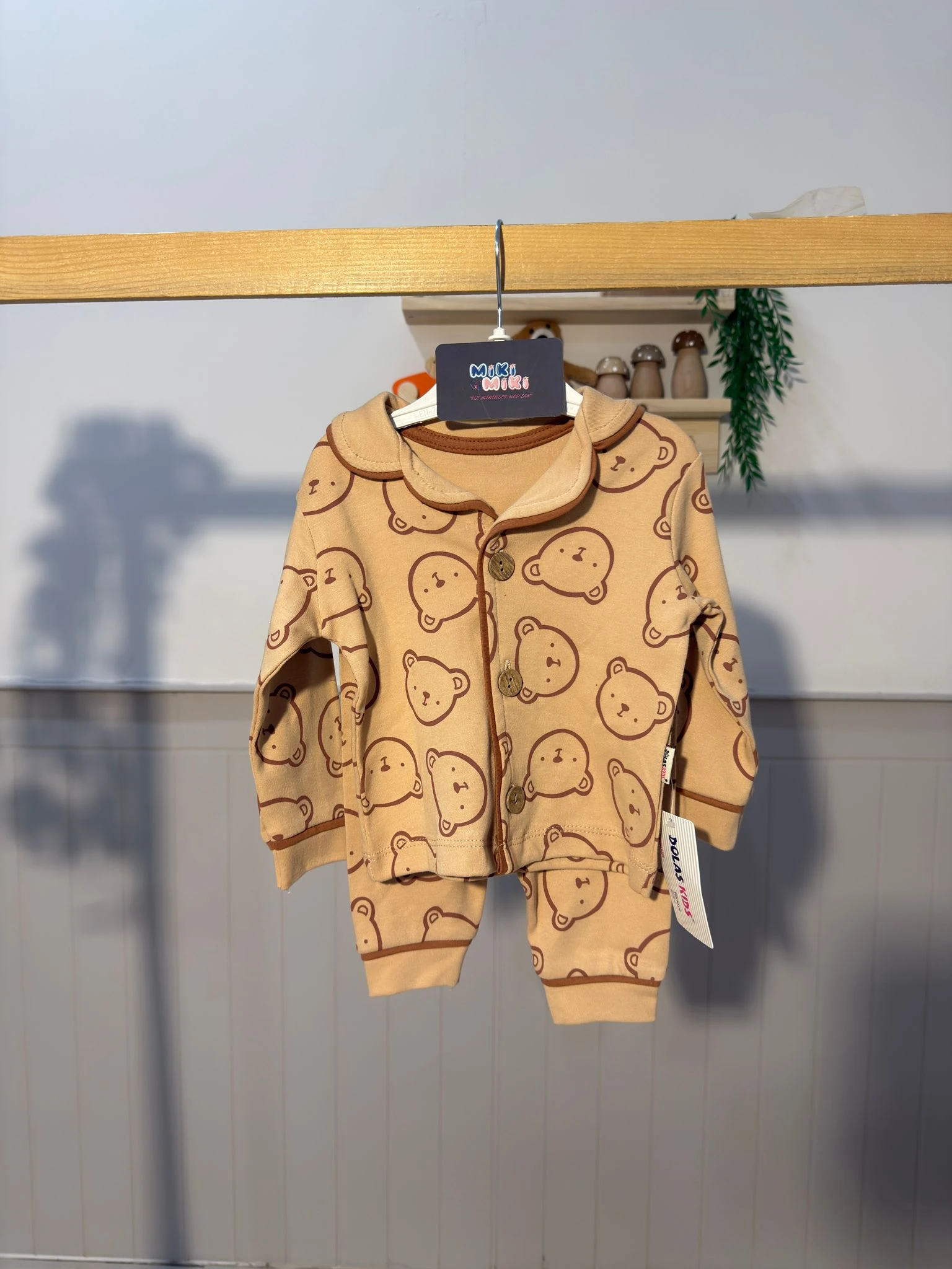 %100 Pamuklu Unisex Ayıcıklı Pijama 