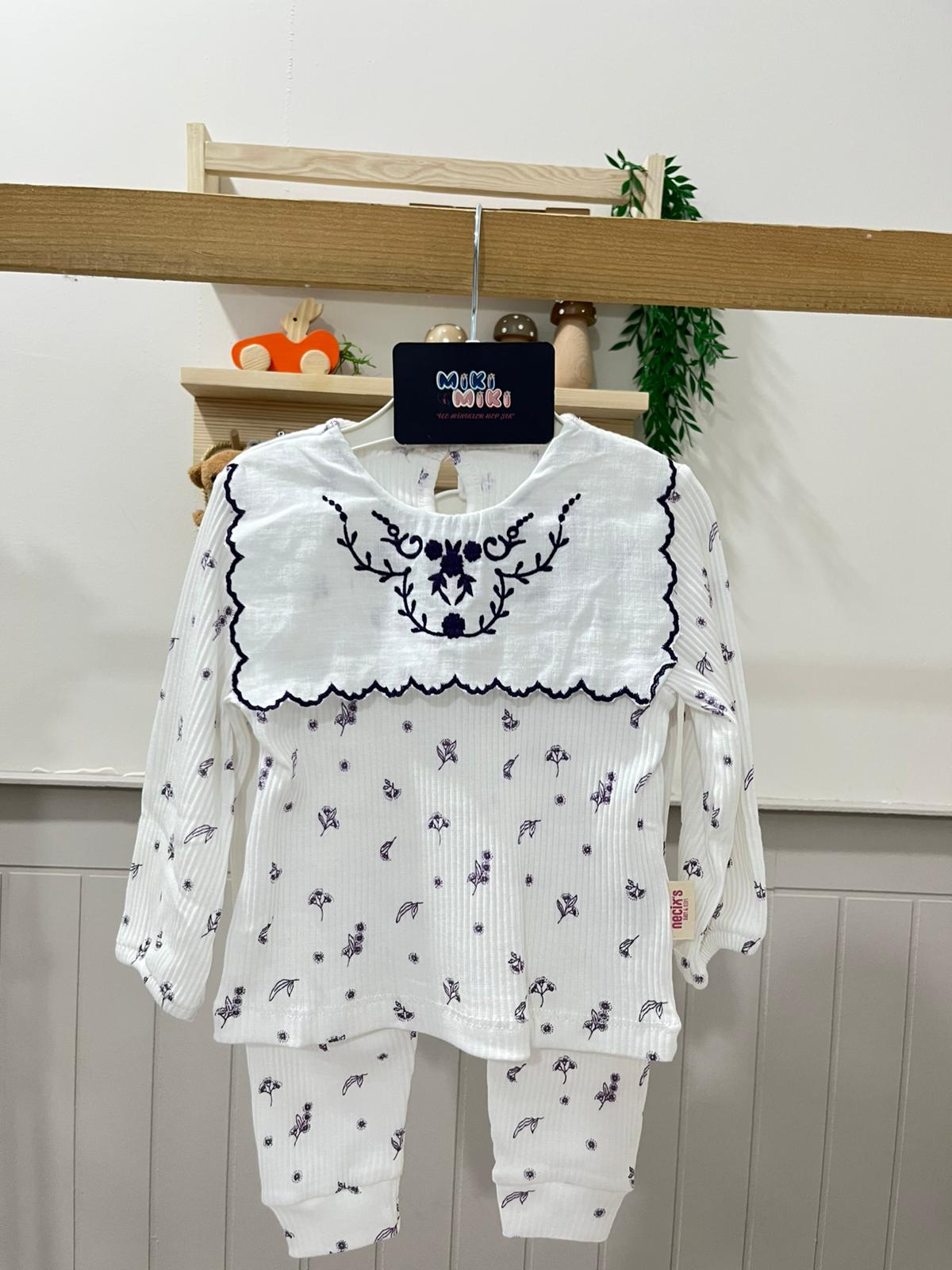 %100 Pamuk Otantik Yaka Fitilli Takım