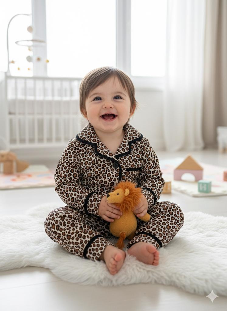 %100 Pamuk Leopar Pijama Takmı 