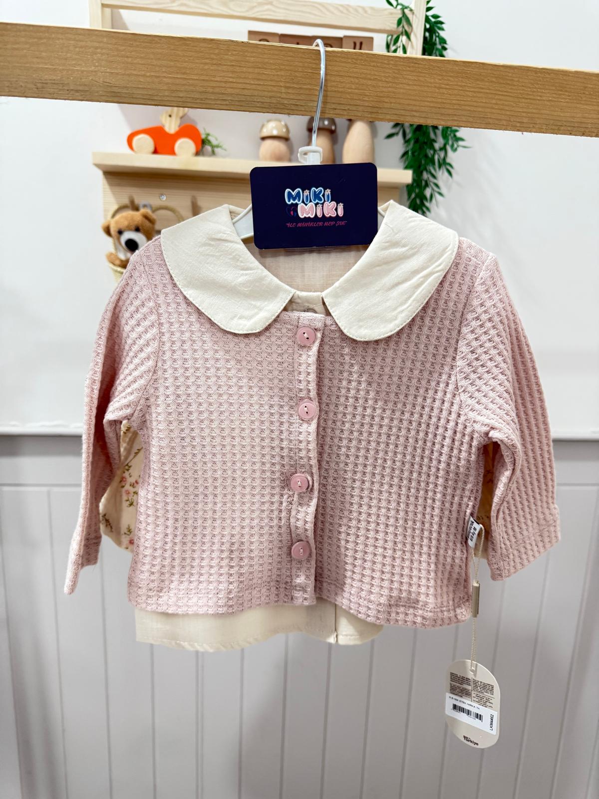 Müslin Kız Bebek 3'Lü Organik Etekli Takım