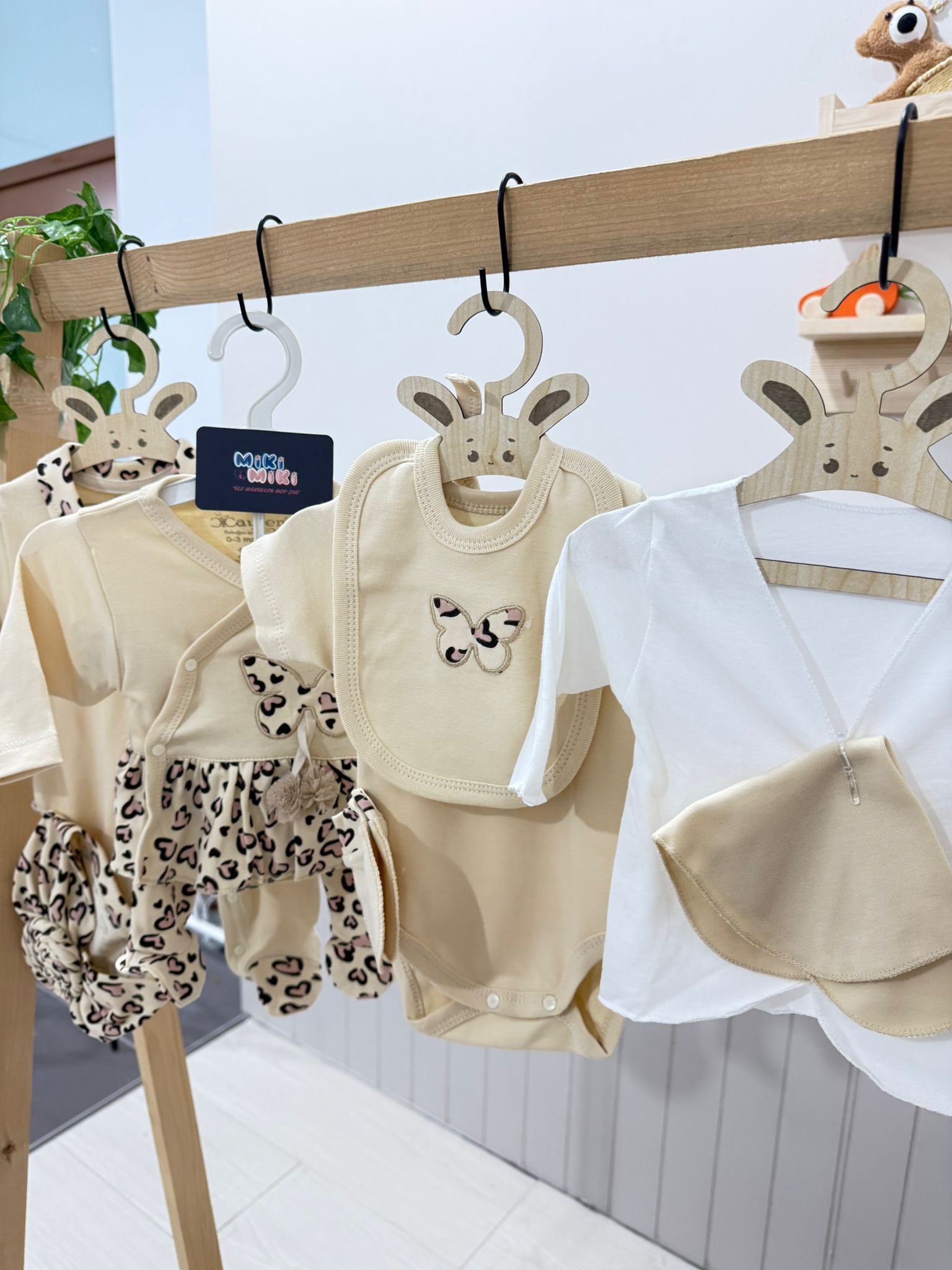 Premium Kalite Organik %100 Pamuk 10’lu Hastane Çıkış Seti Leopar 