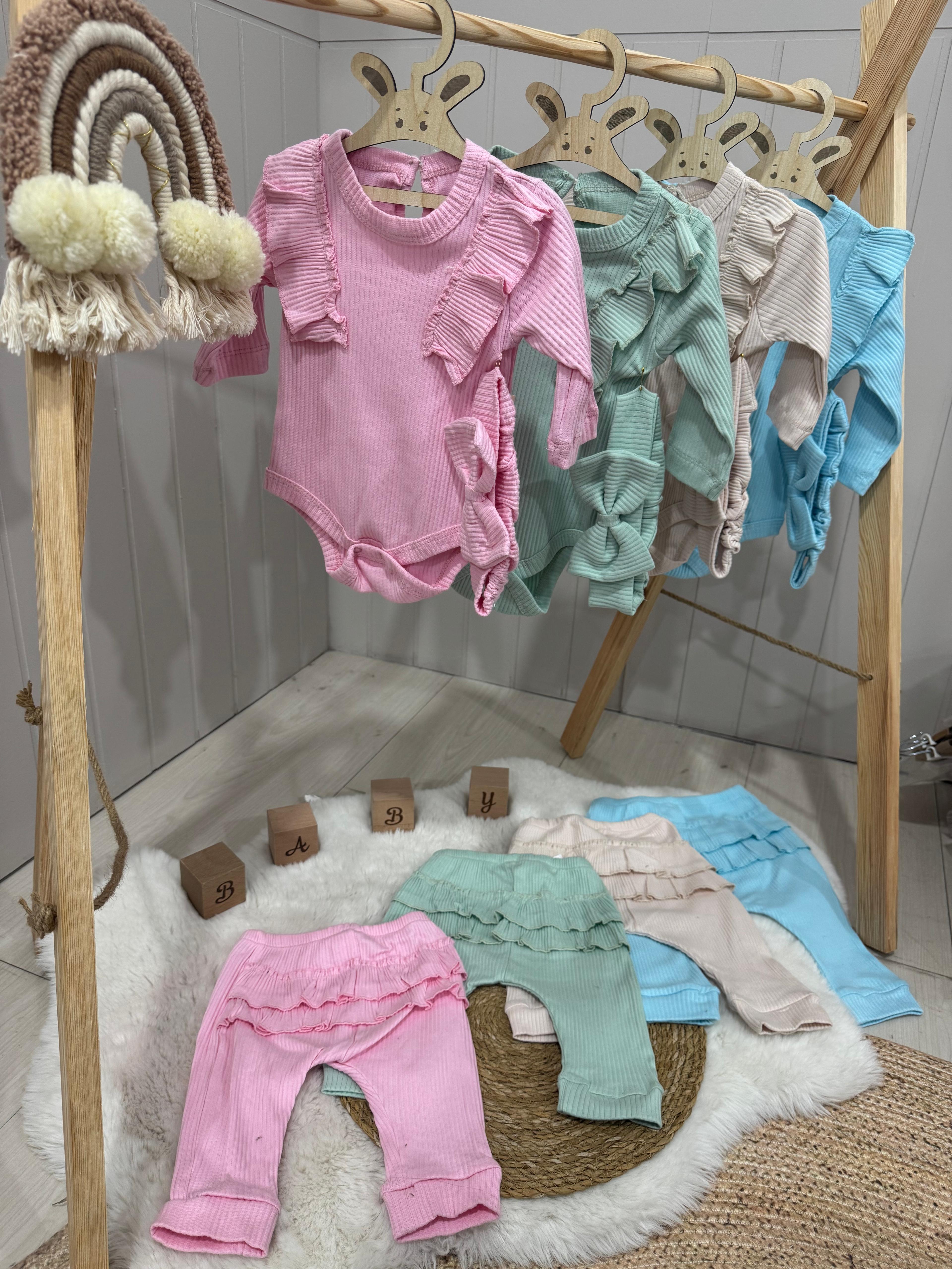 %100 Pamuk Bandanalı Zıbınlı 3'Lü Set