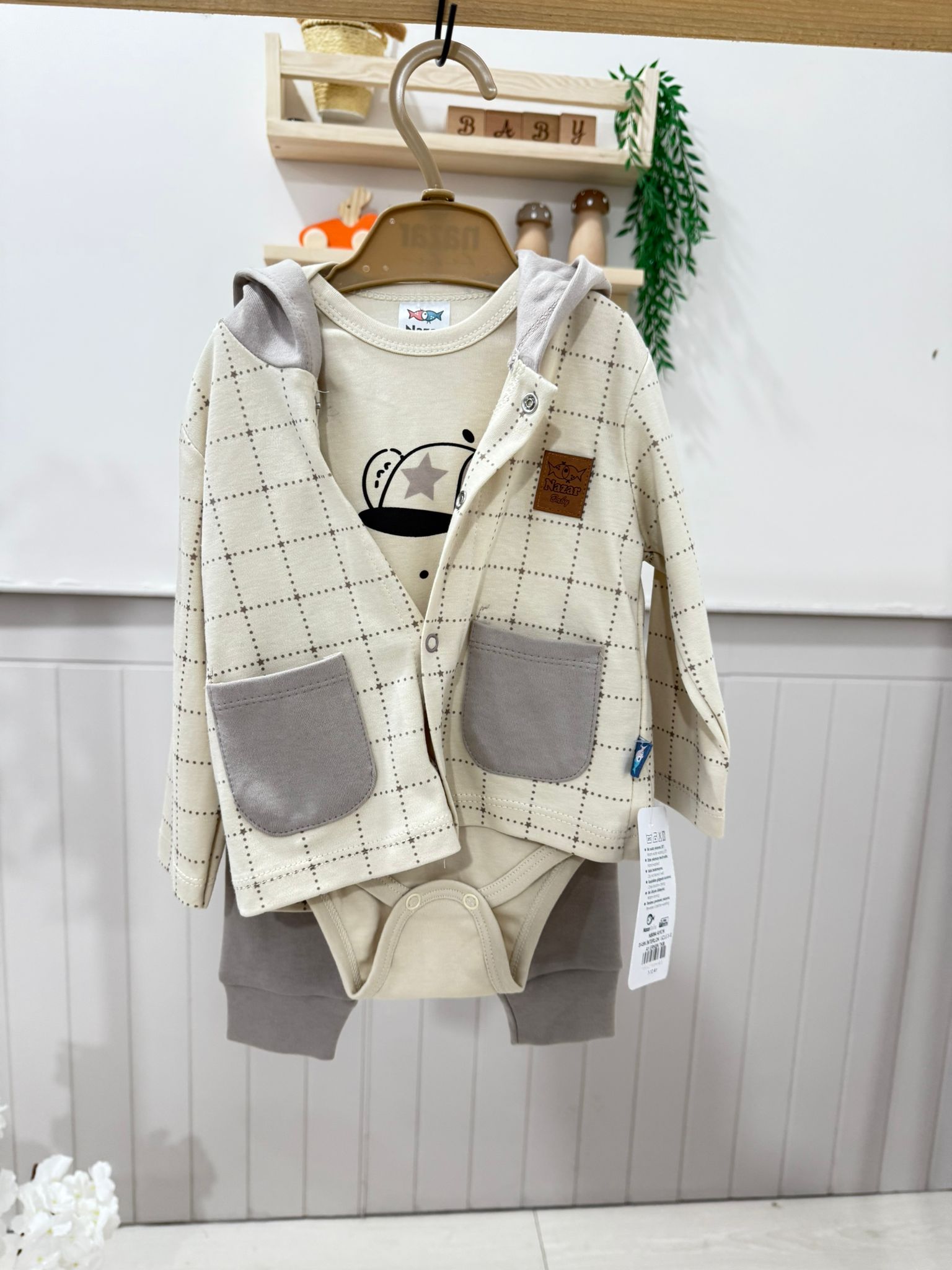 Unisex 3'Lü Takım Gri