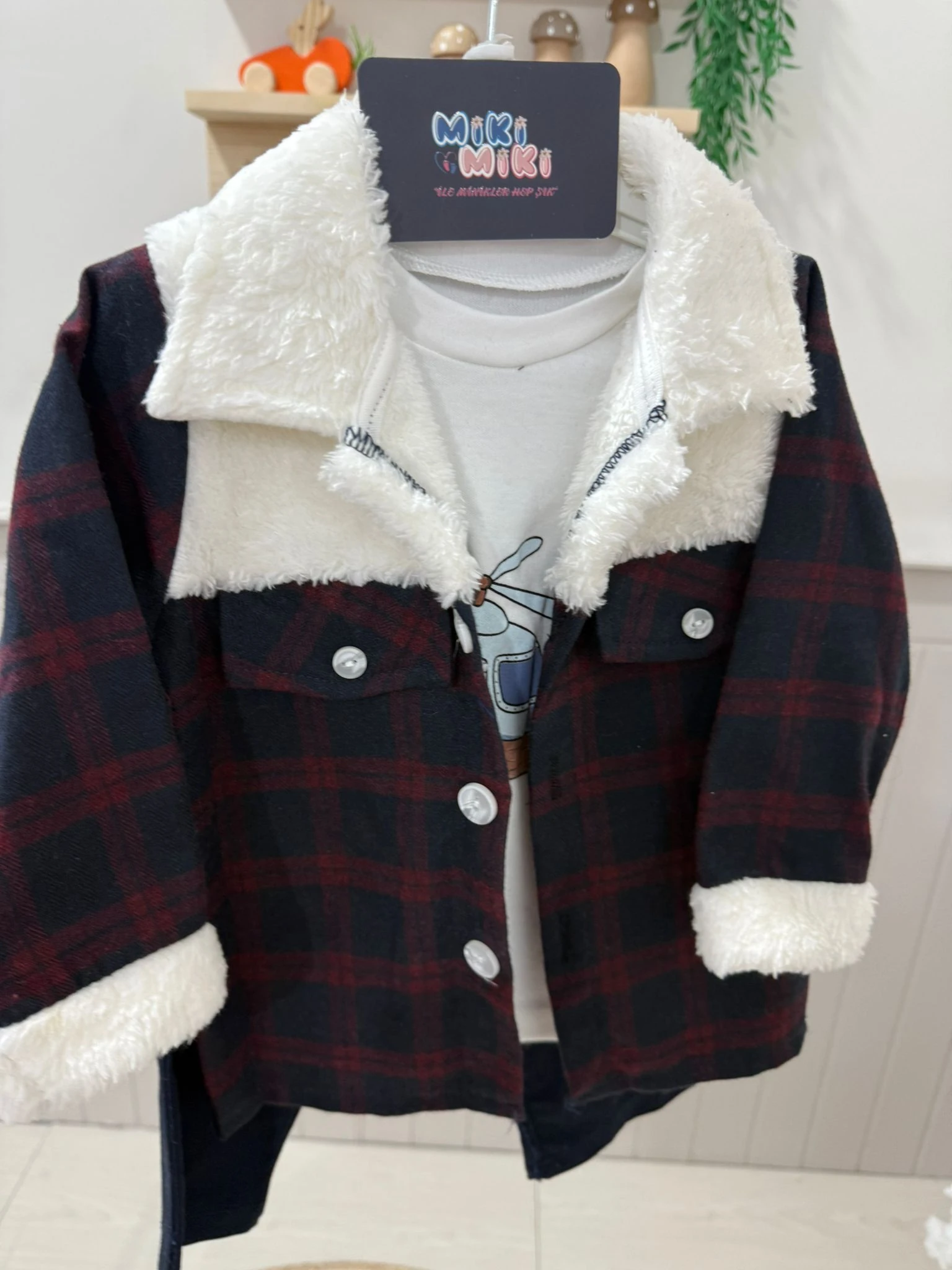 Ceketli Kürk Yaka 3'Lü Set Model-2